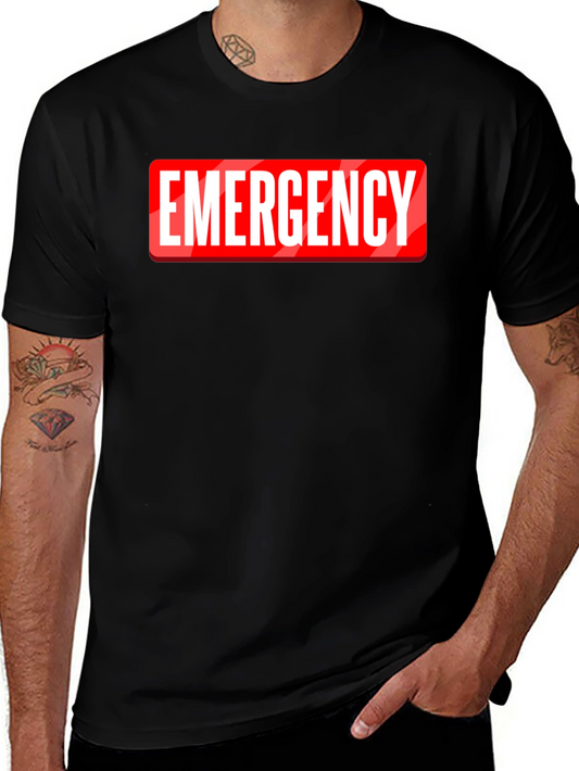 Emergency Graphic Tee - Black Cotton T-Shirt