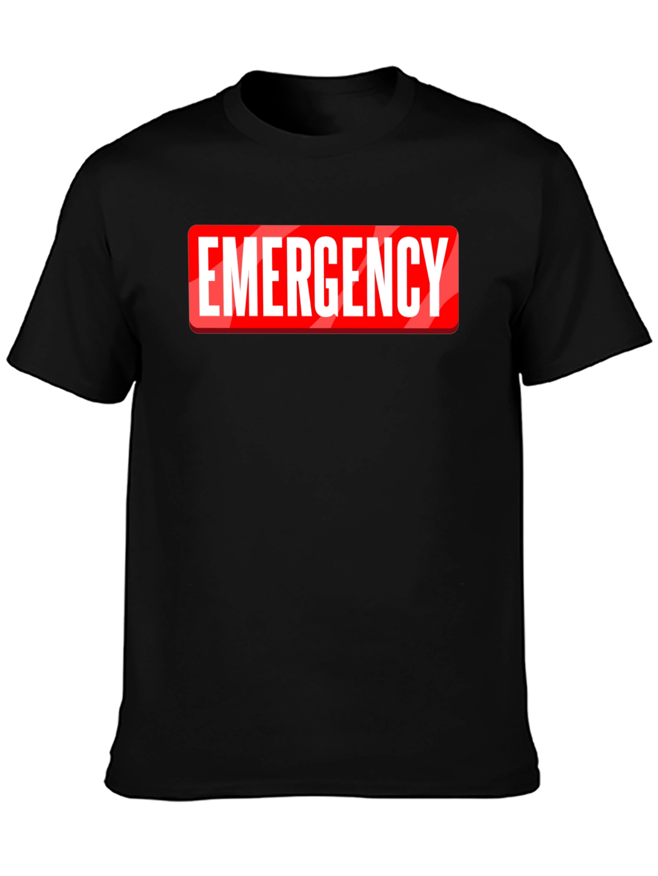 Emergency Graphic Tee - Black Cotton T-Shirt