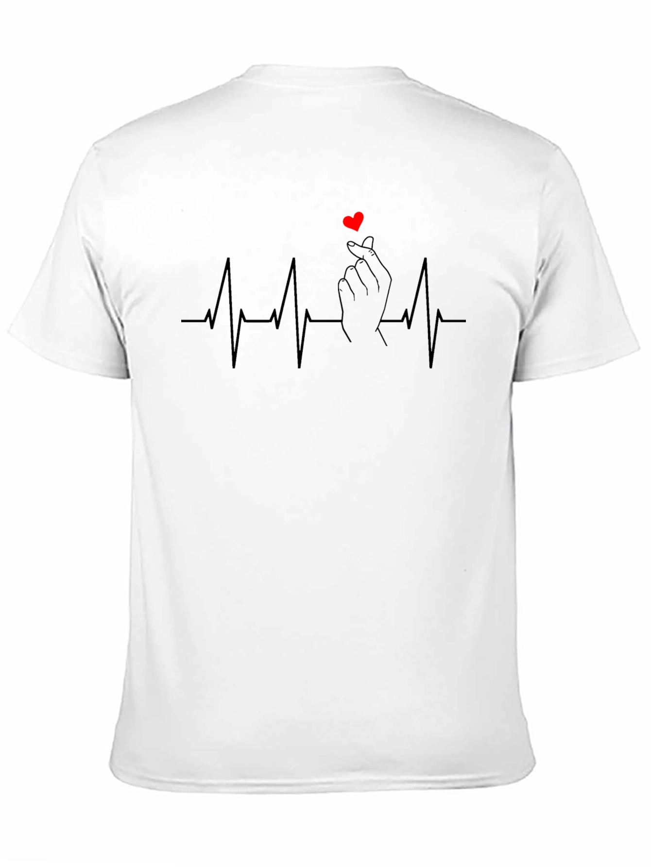 Heartbeat Finger Heart Graphic T-Shirt