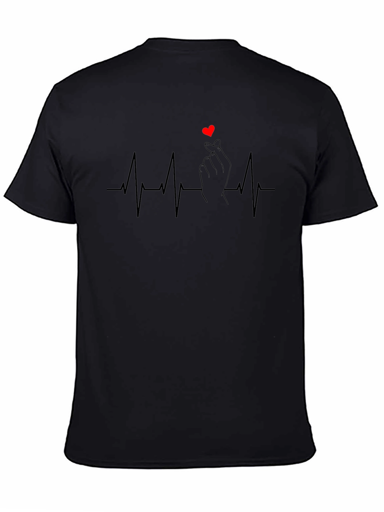 Heartbeat Finger Heart Graphic T-Shirt