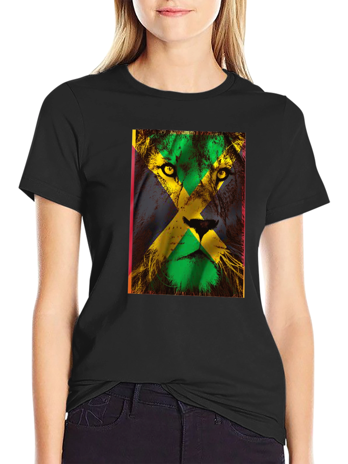 Jamaican Flag Lion Graphic Tee