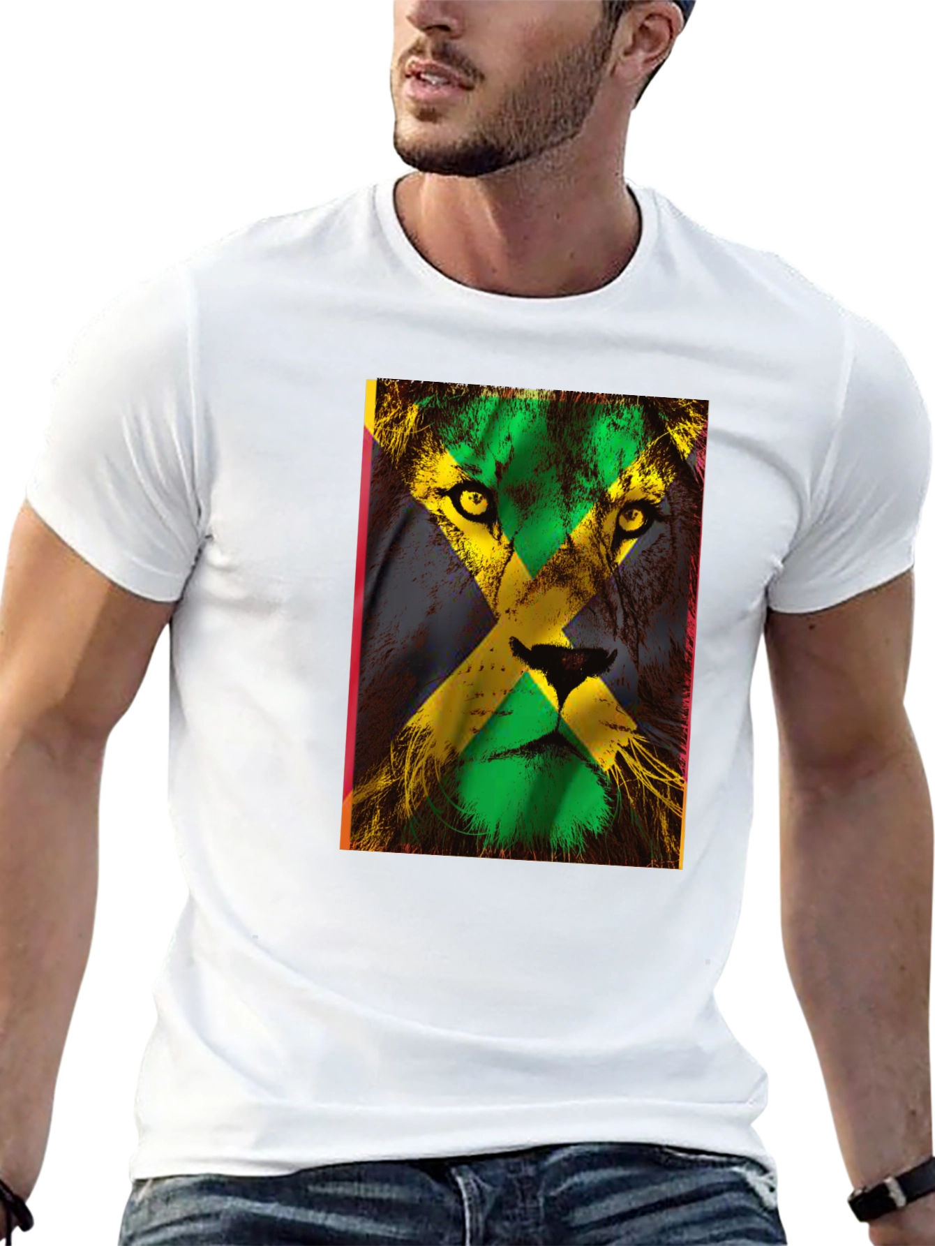 Jamaican Flag Lion Graphic Tee