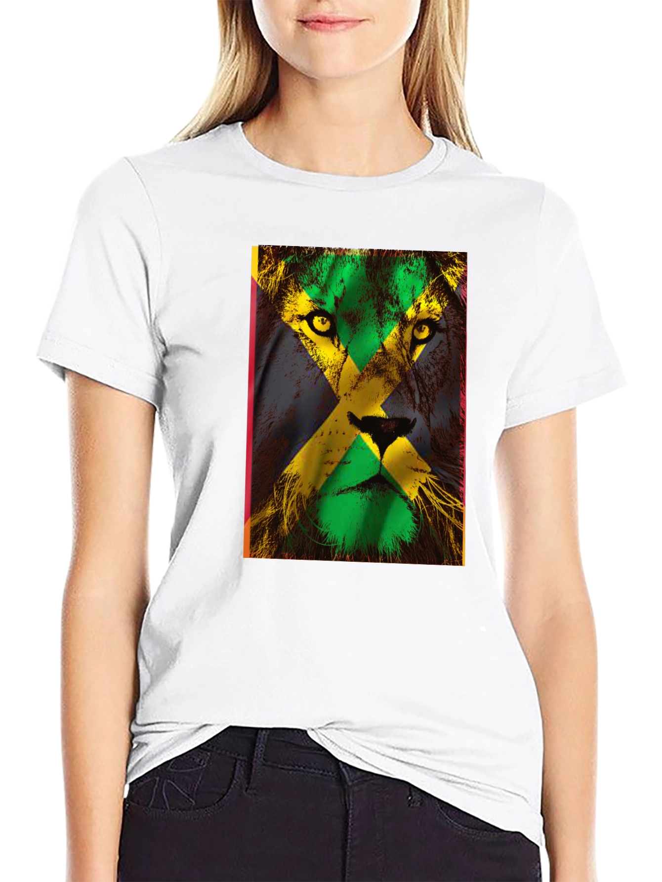 Jamaican Flag Lion Graphic Tee