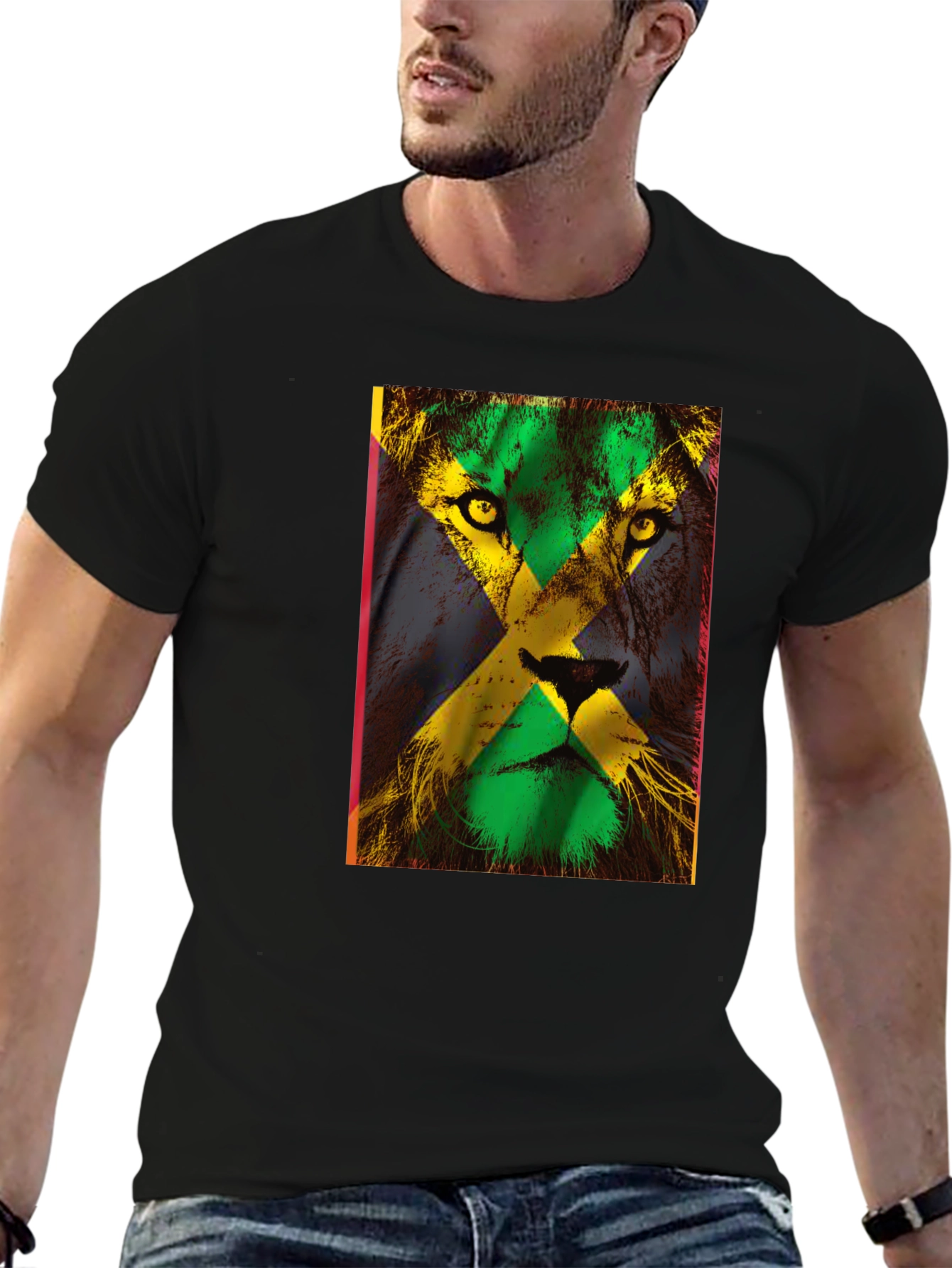Jamaican Flag Lion Graphic Tee