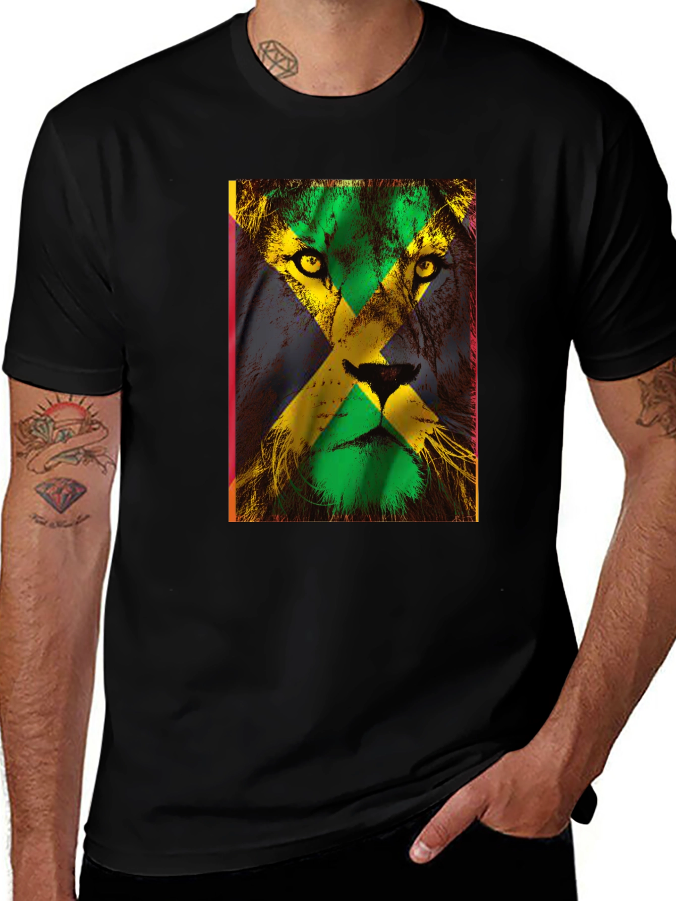 Jamaican Flag Lion Graphic Tee