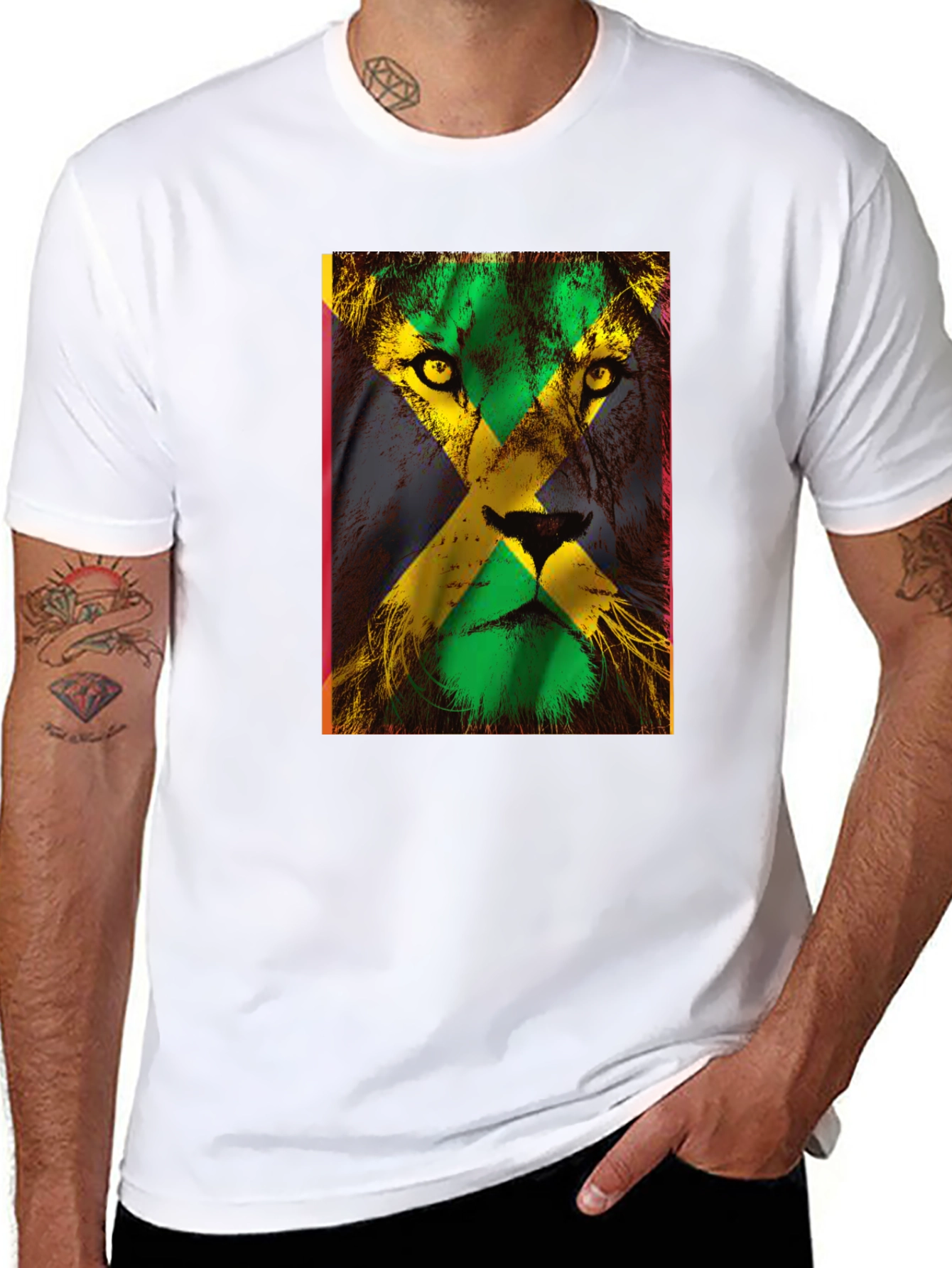 Jamaican Flag Lion Graphic Tee