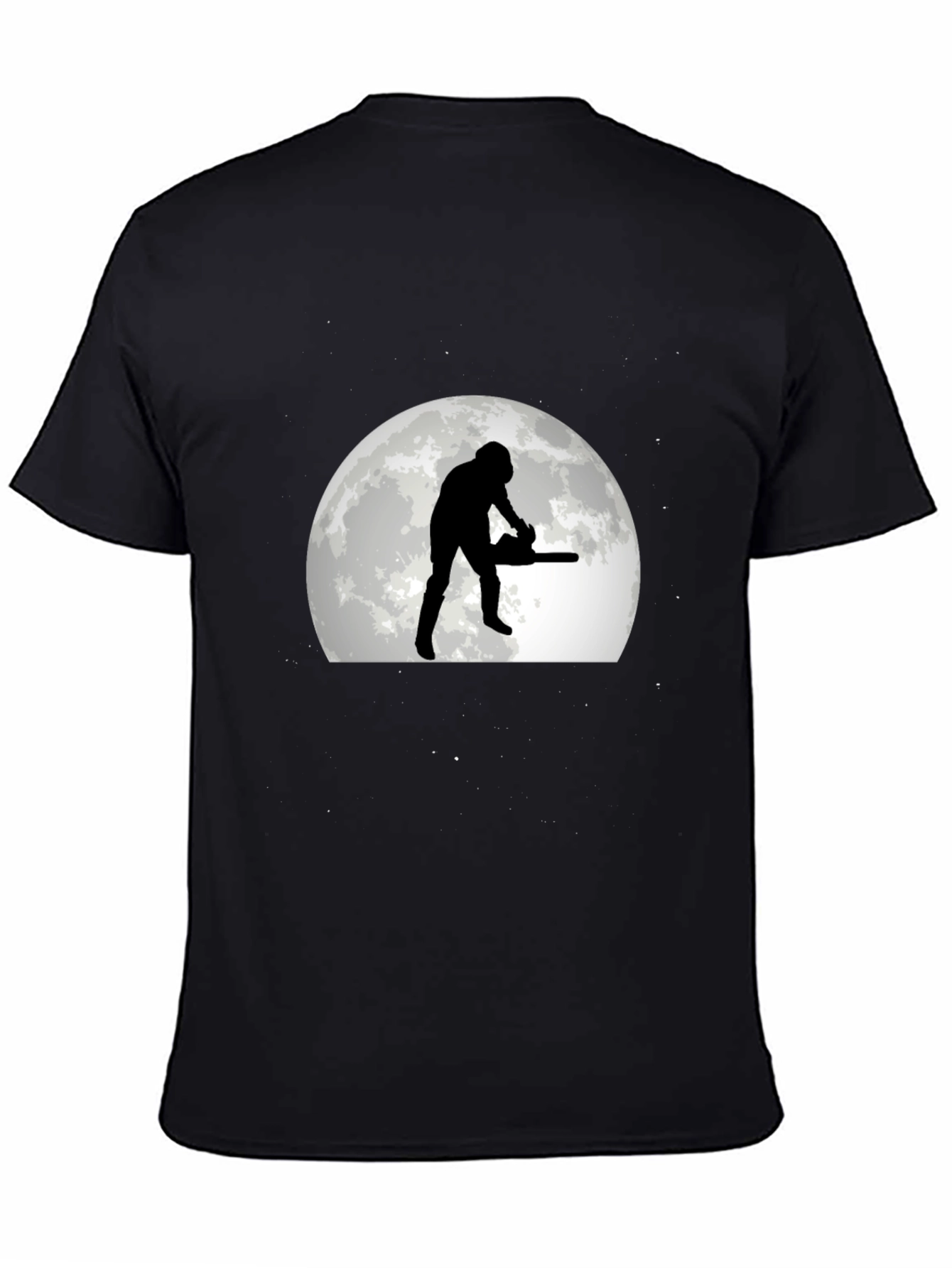 Lumberjack Moon Graphic Tee - Black Cotton T-Shirt