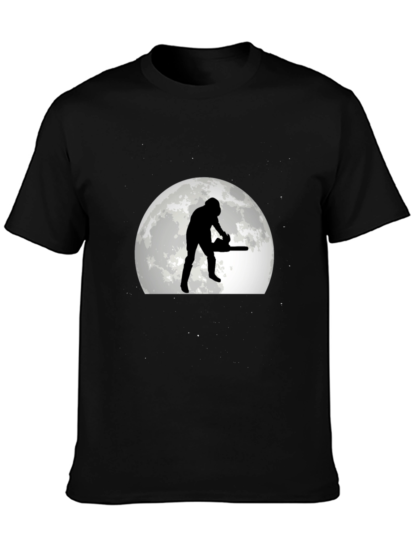 Lumberjack Moon Graphic Tee - Black Cotton T-Shirt