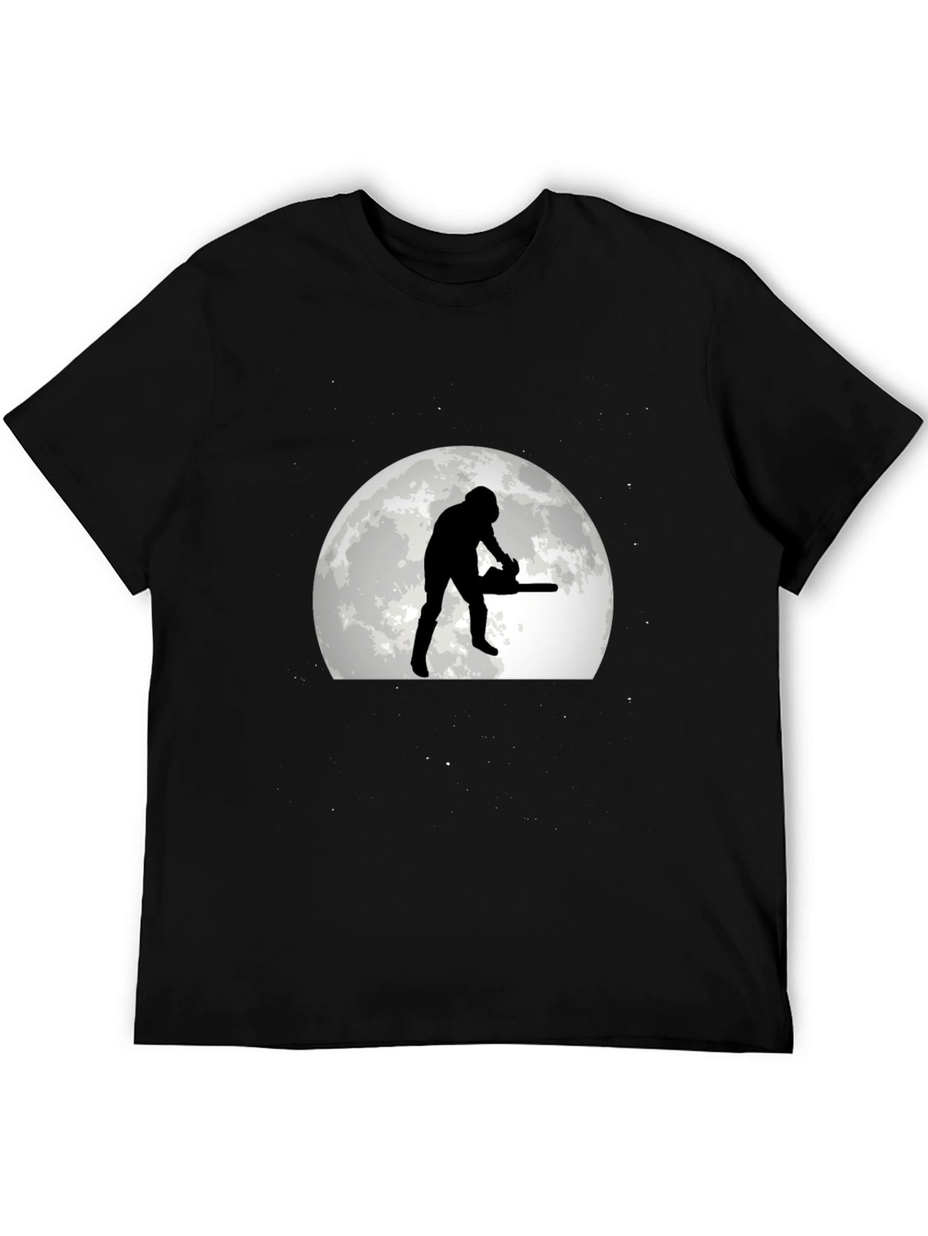 Lumberjack Moon Graphic Tee - Black Cotton T-Shirt
