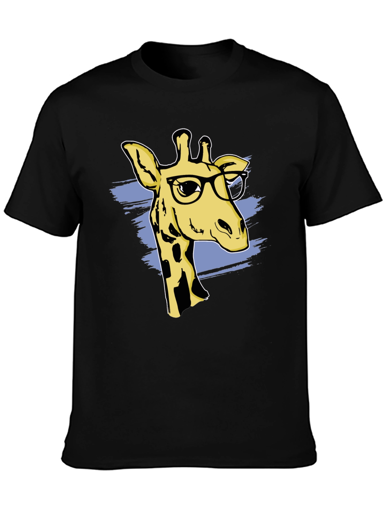Giraffe Nerd T-Shirt - Black Cotton Blend