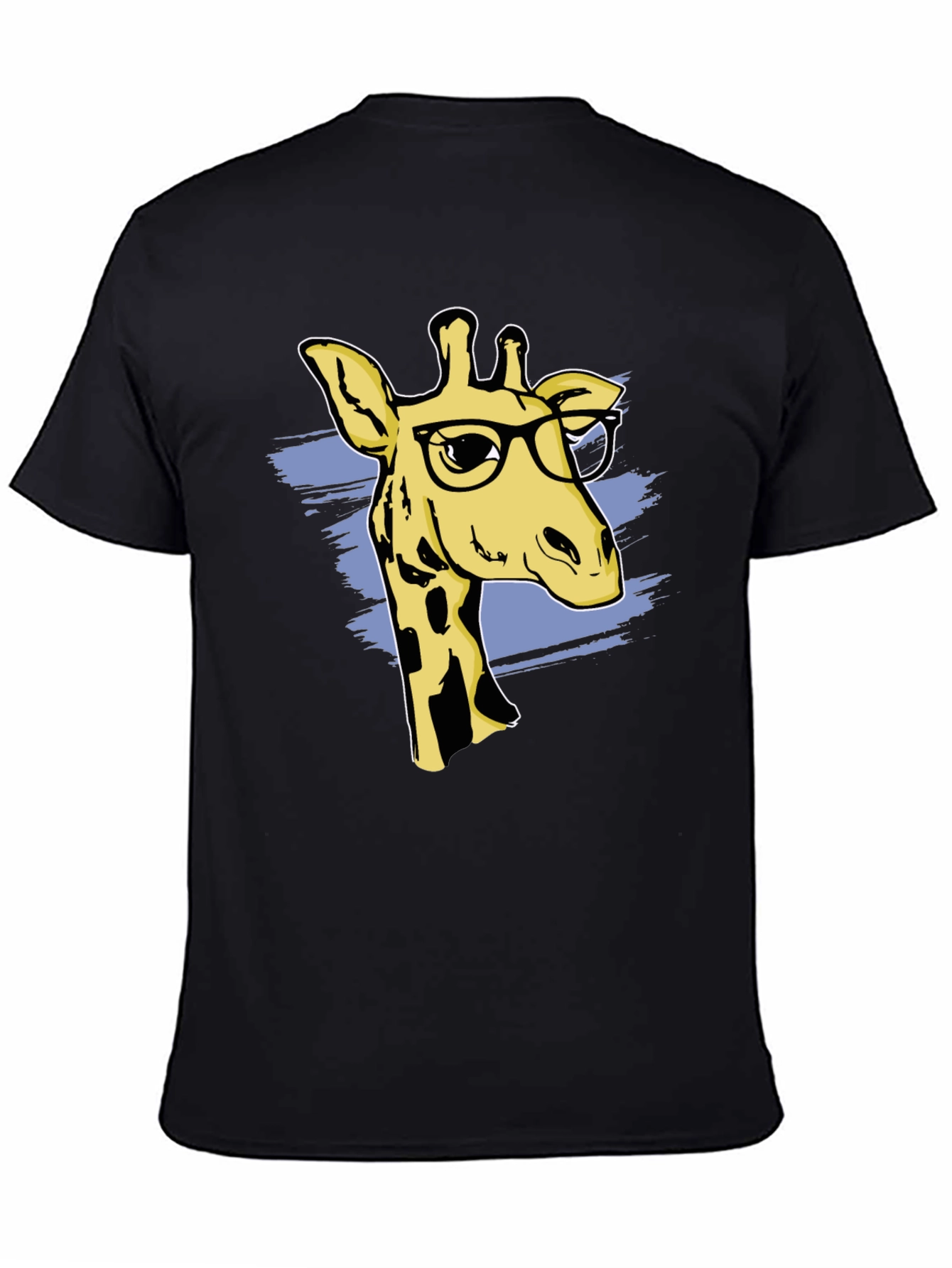 Giraffe Nerd T-Shirt - Black Cotton Blend