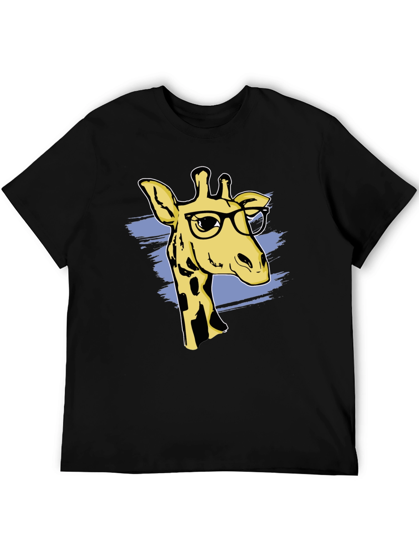 Giraffe Nerd T-Shirt - Black Cotton Blend