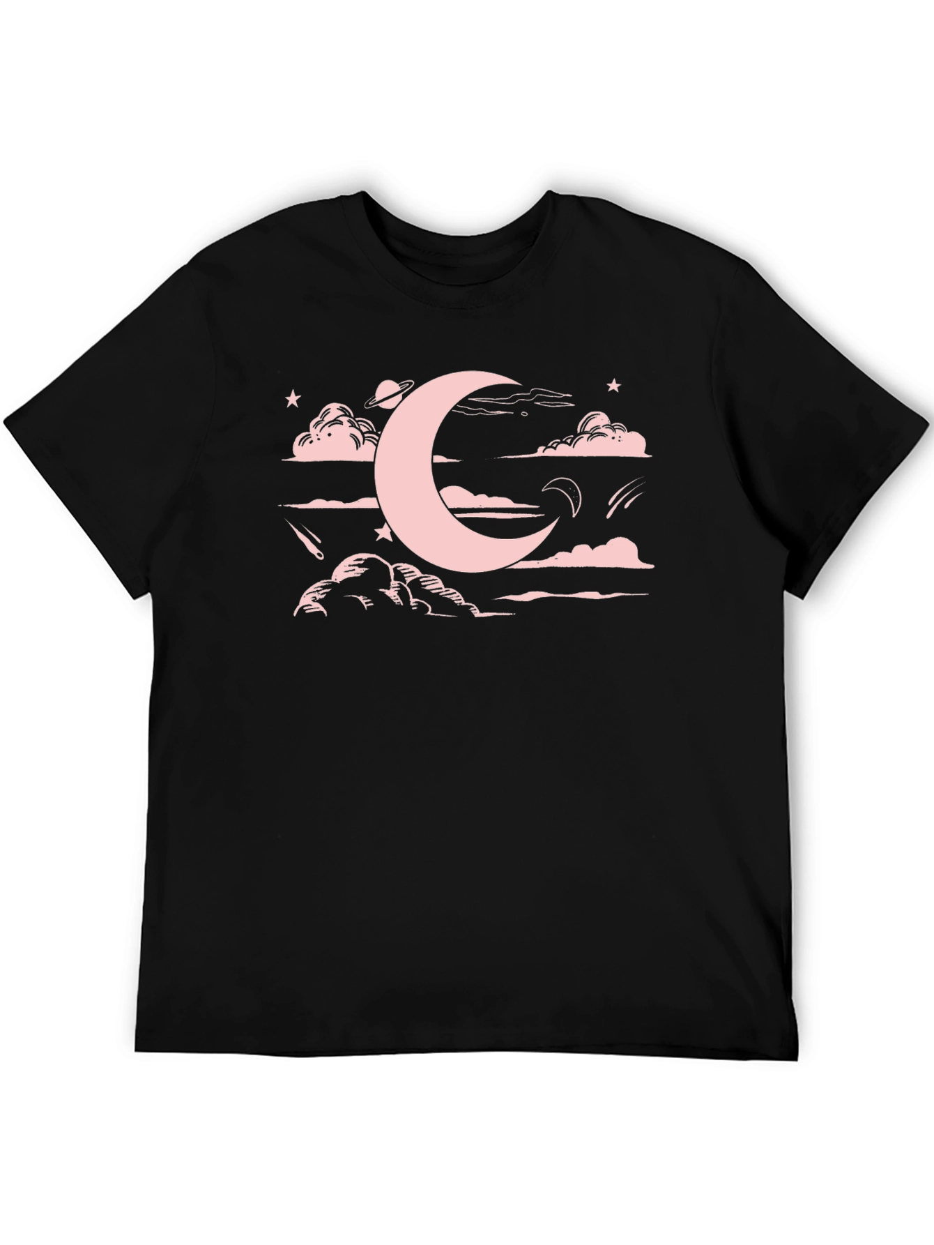 Celestial Moon & Clouds Graphic T-Shirt
