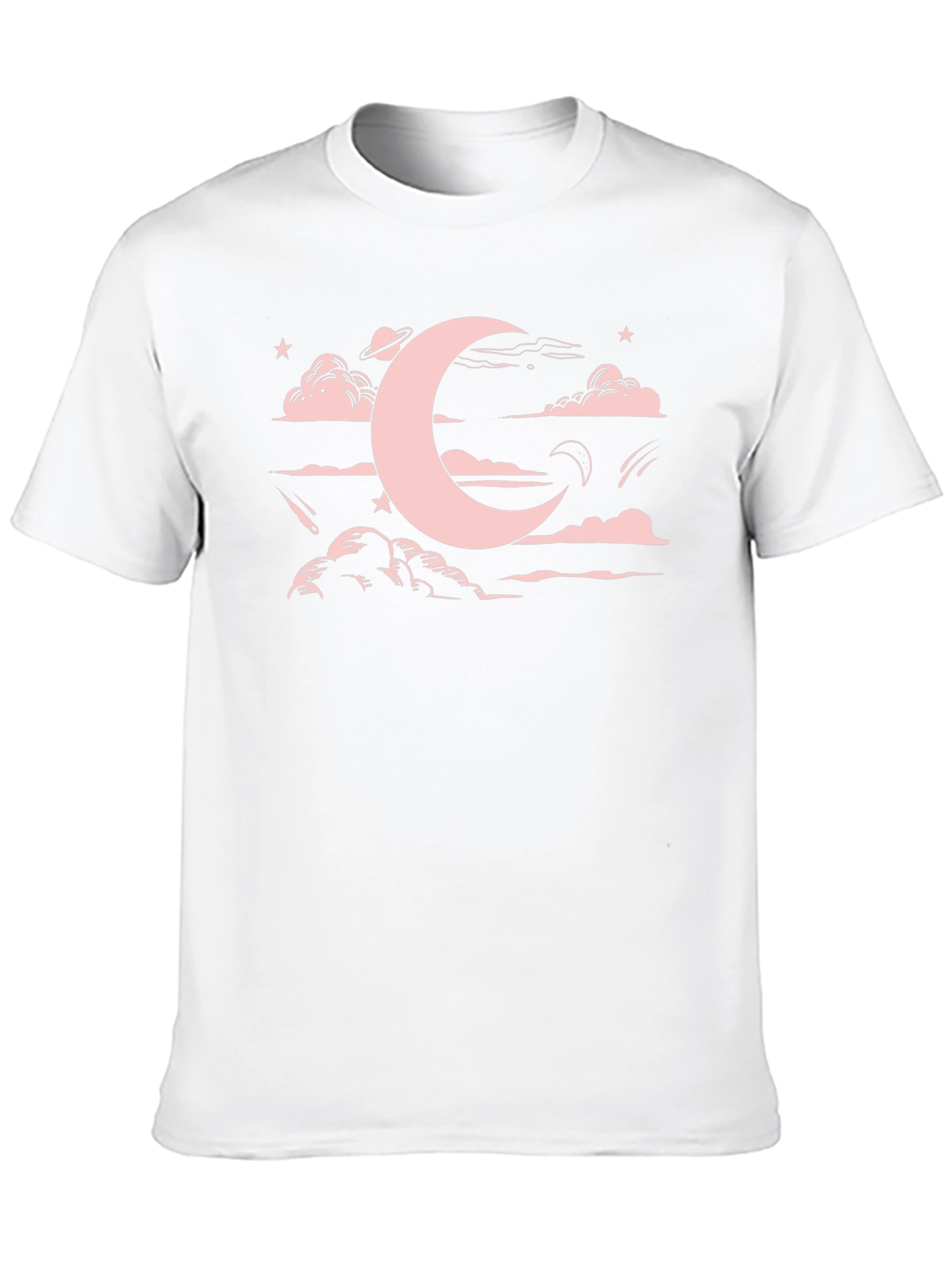 Celestial Moon & Clouds Graphic T-Shirt
