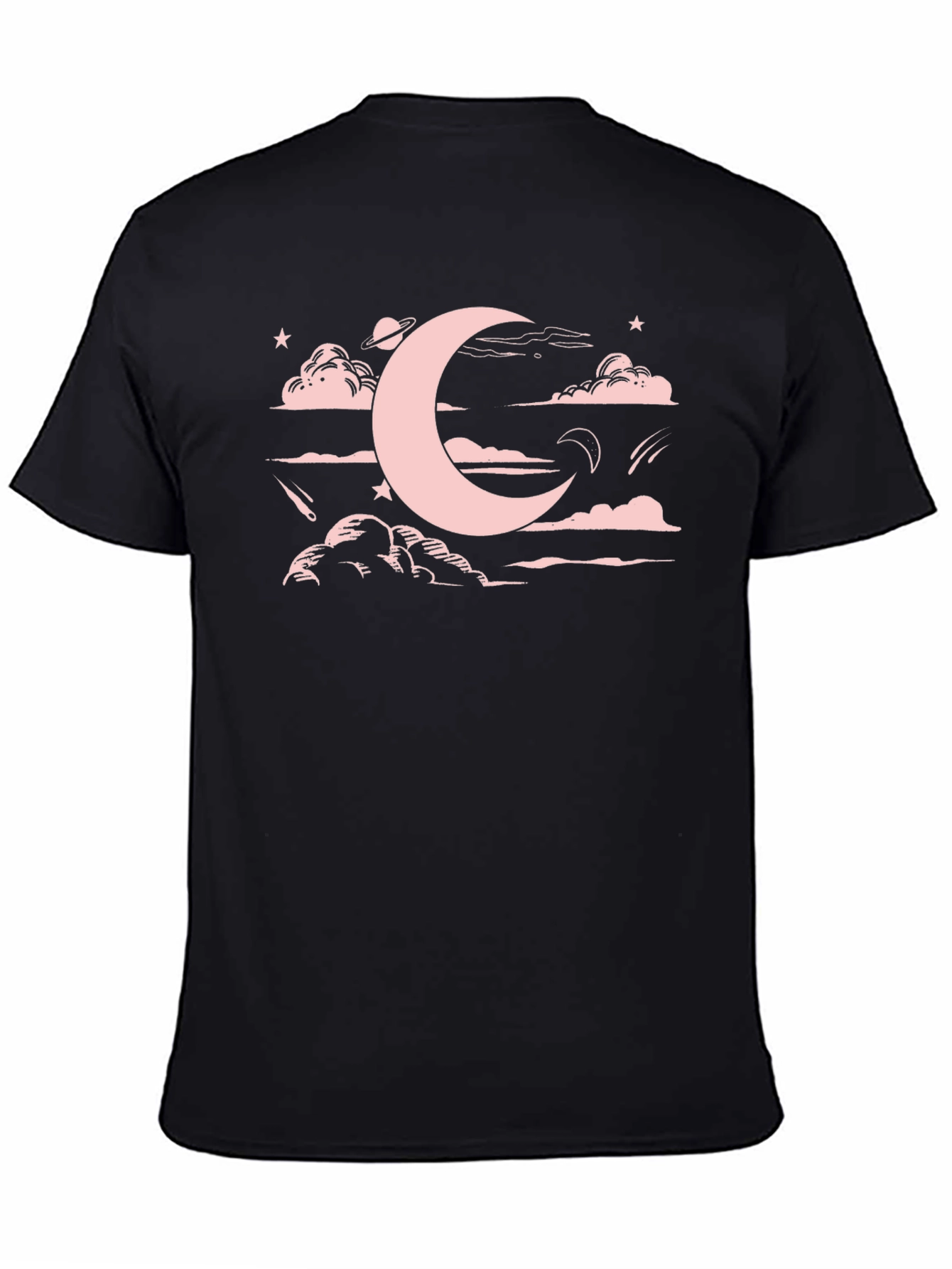 Celestial Moon & Clouds Graphic T-Shirt