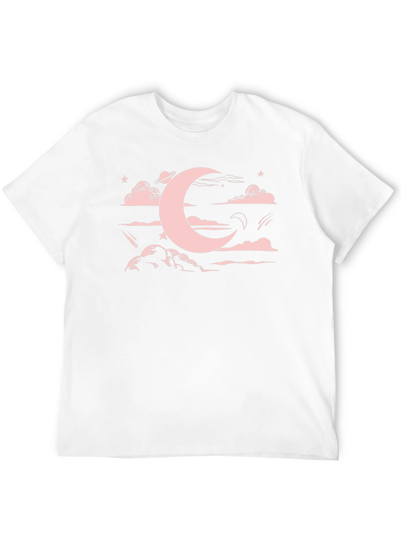 Celestial Moon & Clouds Graphic T-Shirt