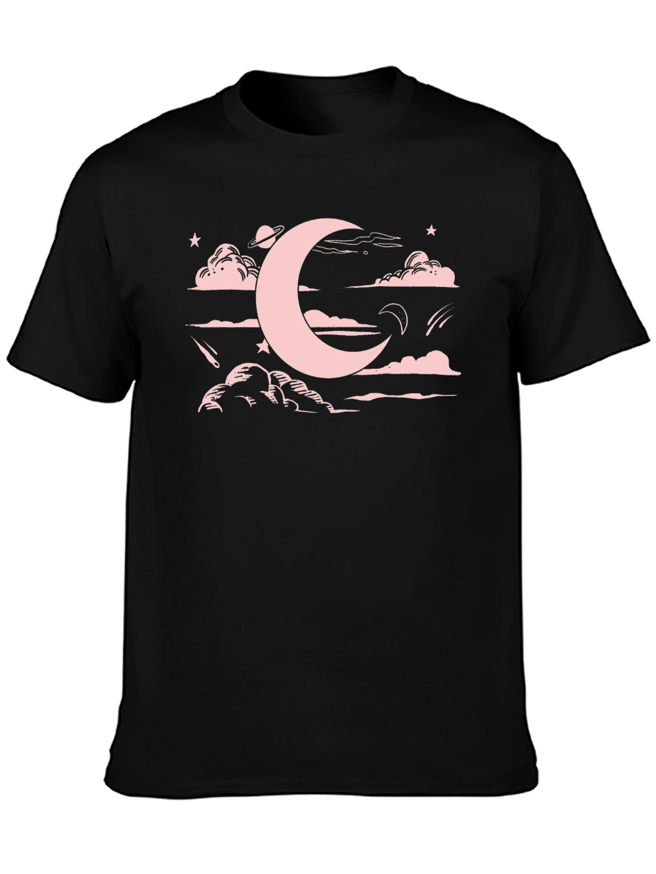 Celestial Moon & Clouds Graphic T-Shirt