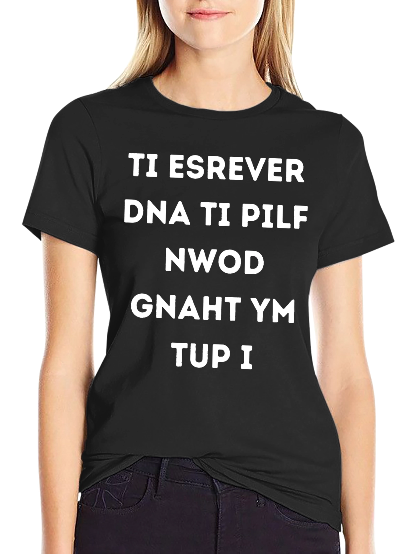 Reverse It T-Shirt: Funny Backward Text Graphic Tee