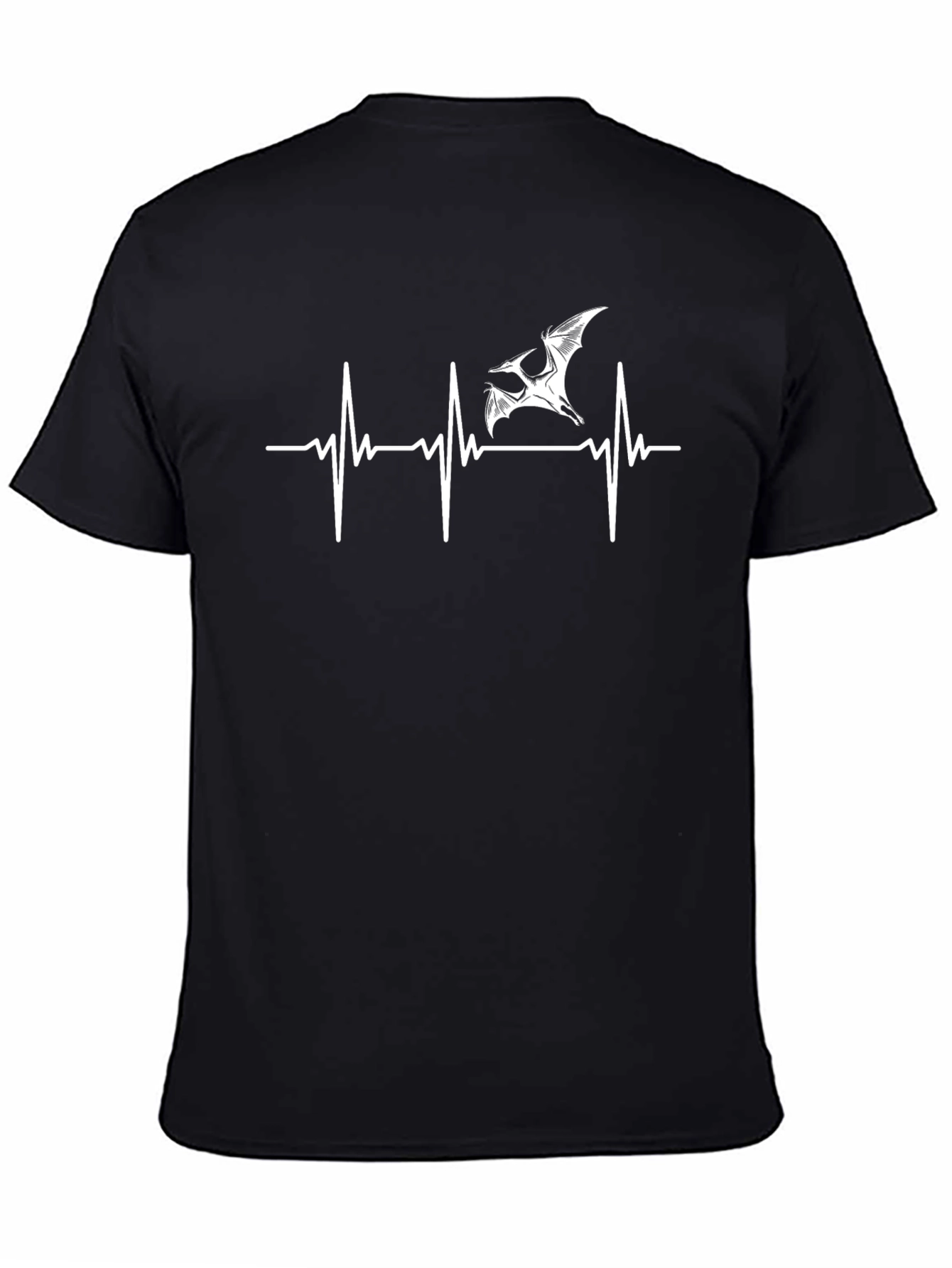 Bat Heartbeat Graphic Tee - Halloween Style