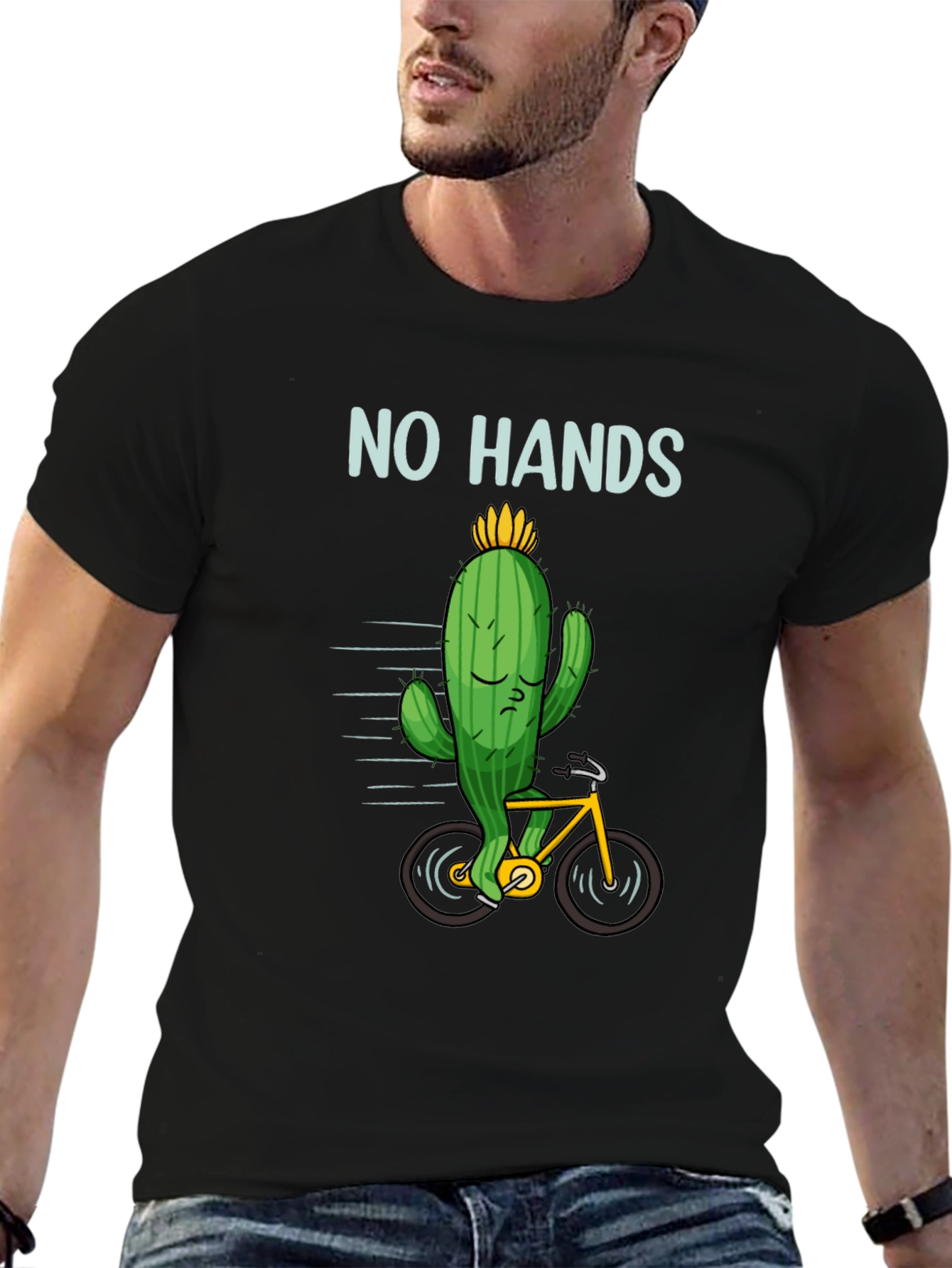 Cactus No Hands T-Shirt - Funny Graphic Tee