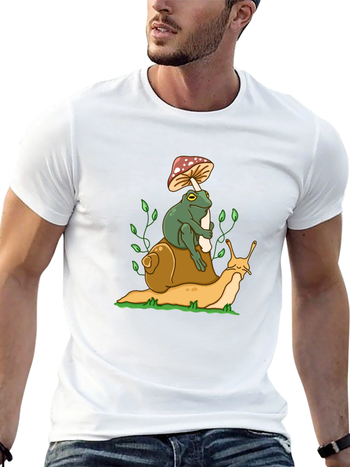 Frog Riding Snail T-Shirt - Unique Graphic Tee