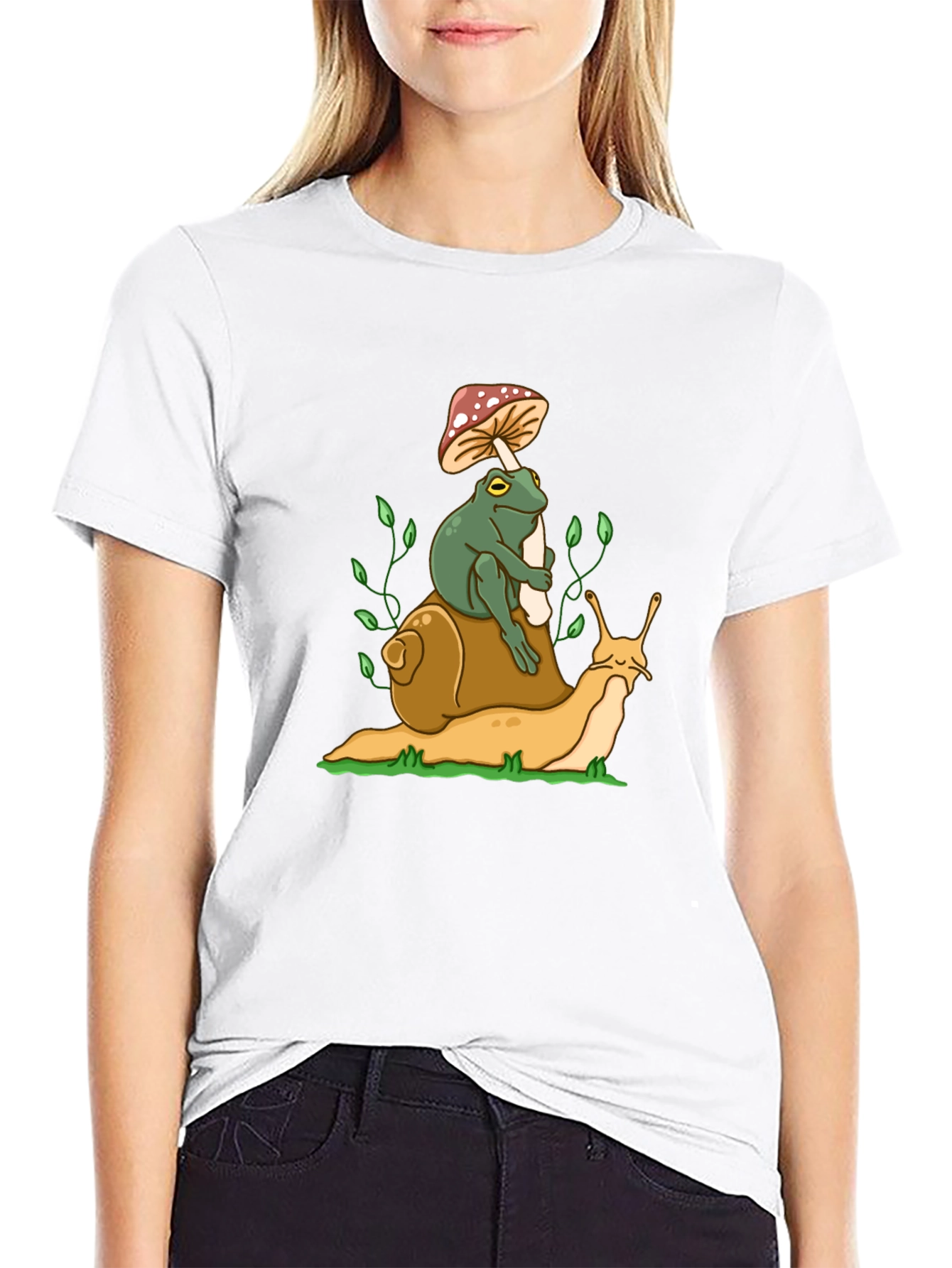 Frog Riding Snail T-Shirt - Unique Graphic Tee