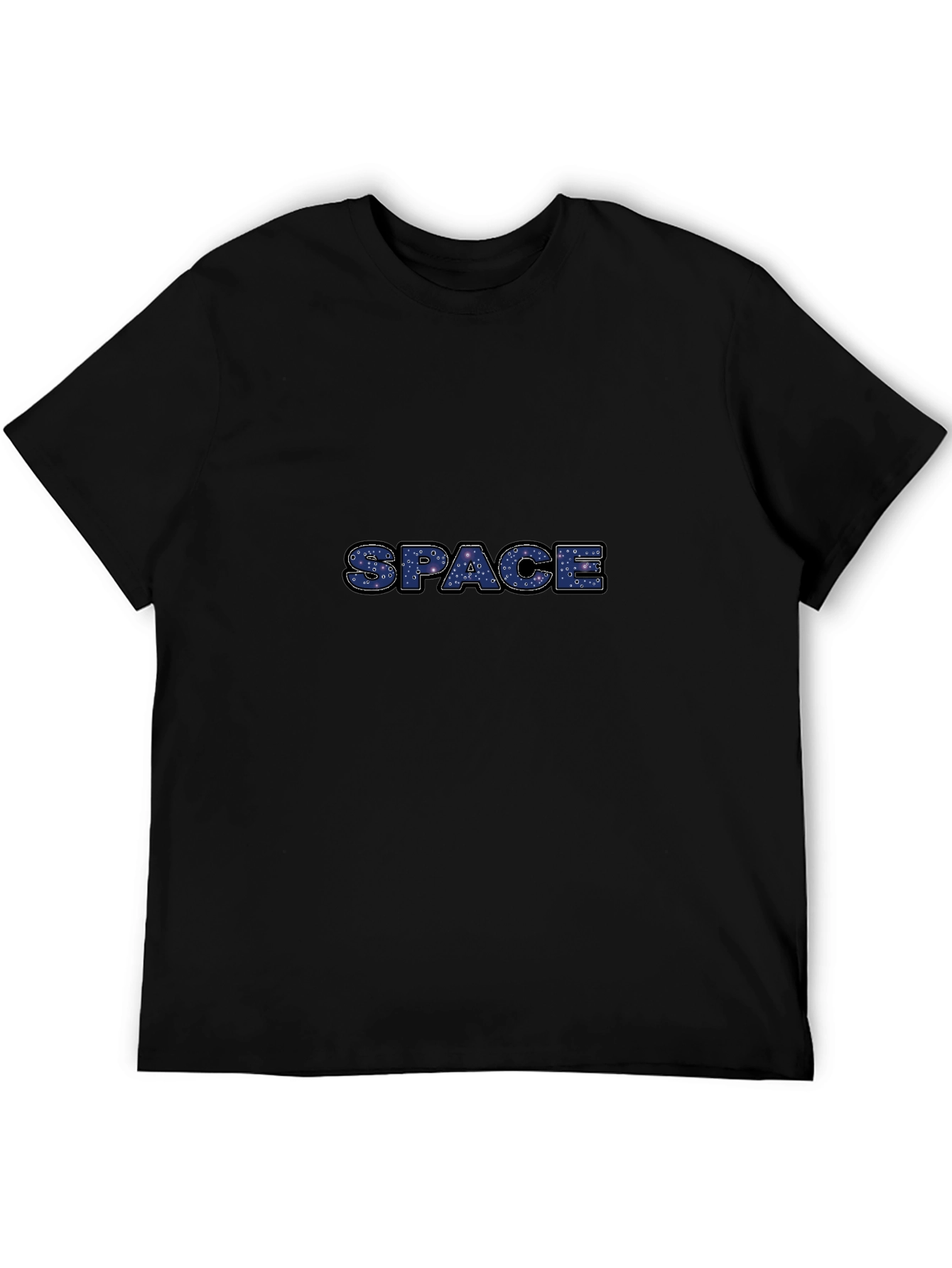 Space Print Black T-Shirt - Galaxy Design