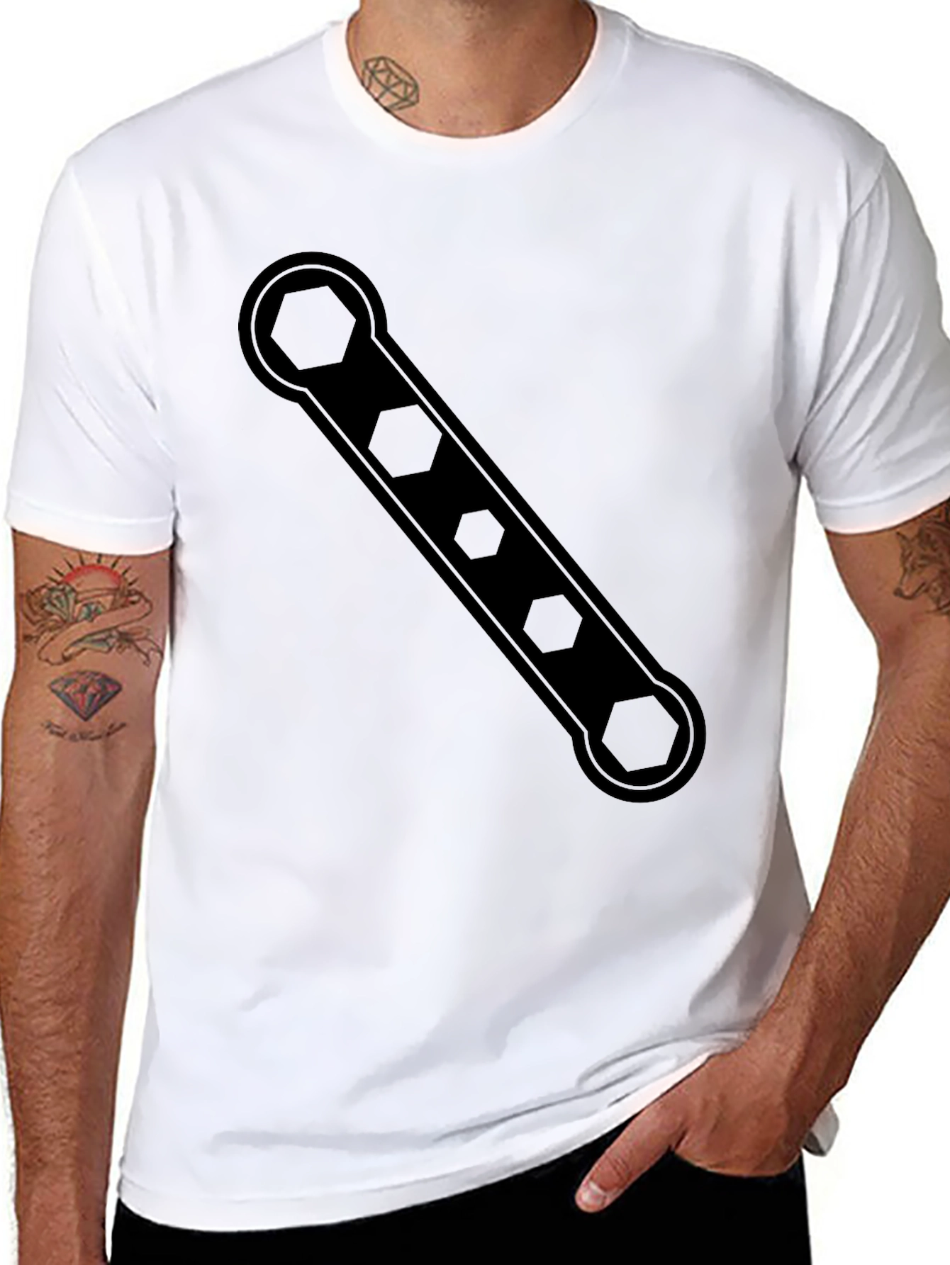 Hex Wrench Graphic Tee - Black Cotton T-Shirt