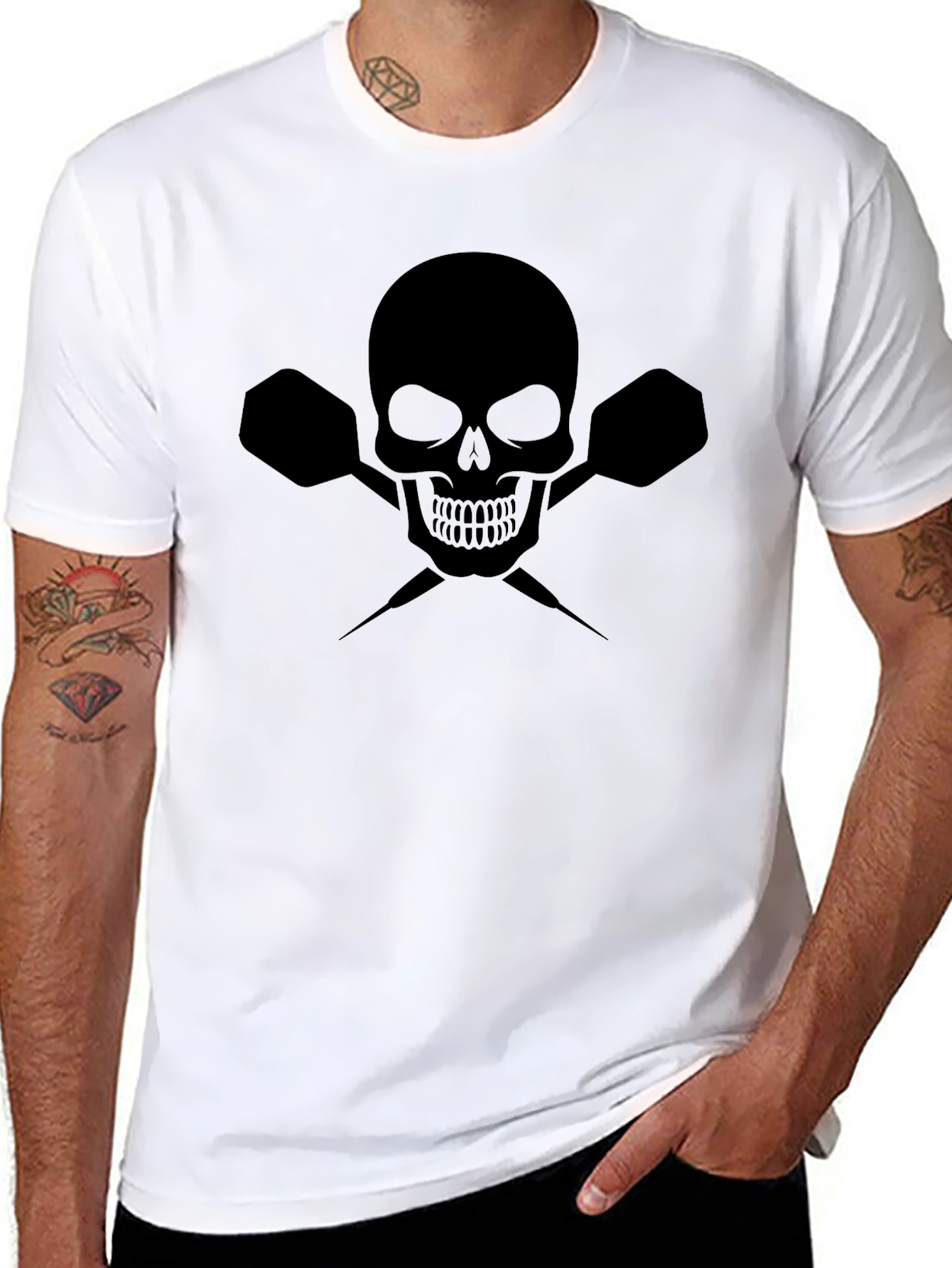 Skull & Darts Graphic Tee - Black