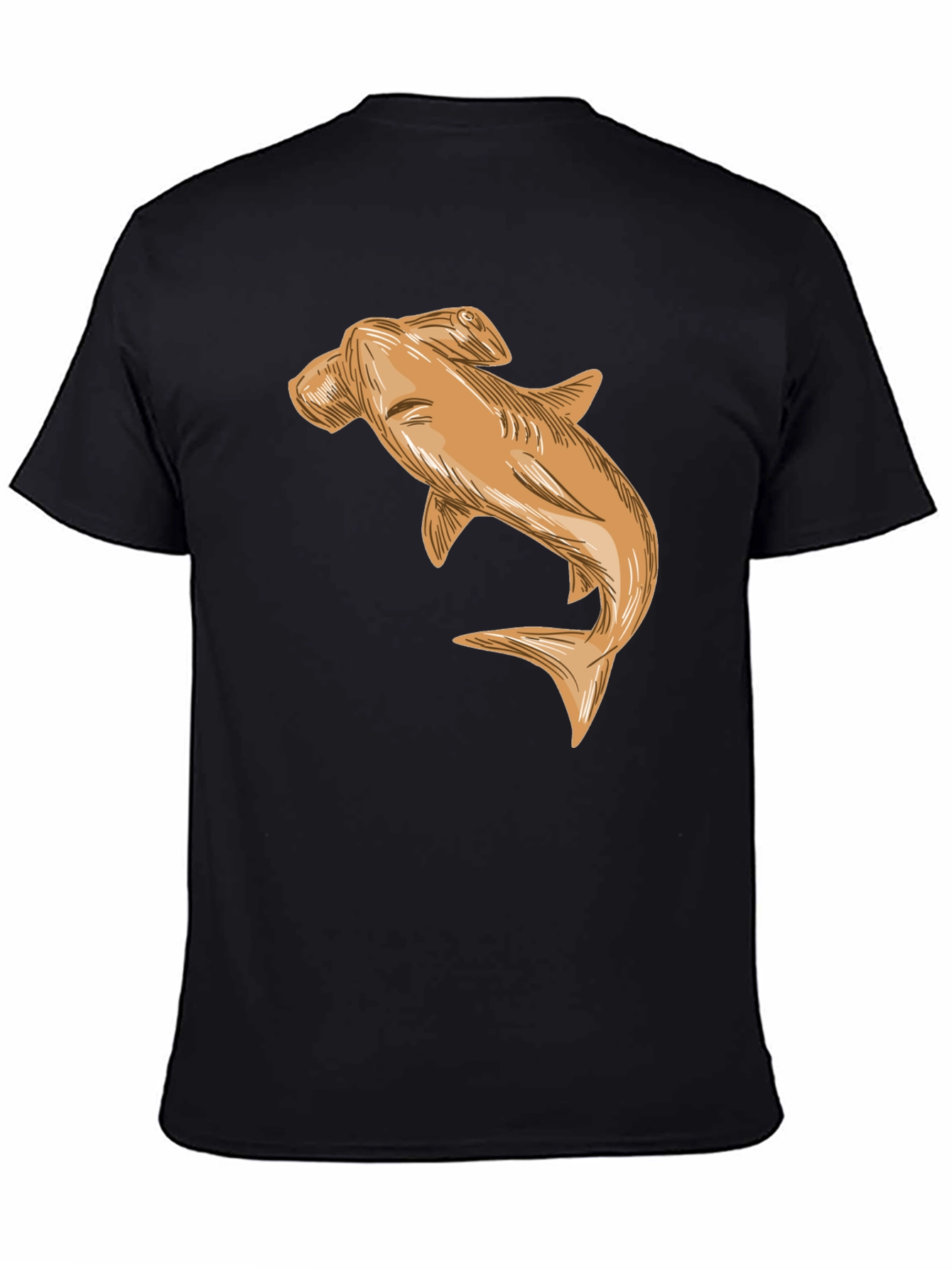 Hammerhead Shark Graphic Tee - Black Casual Cotton