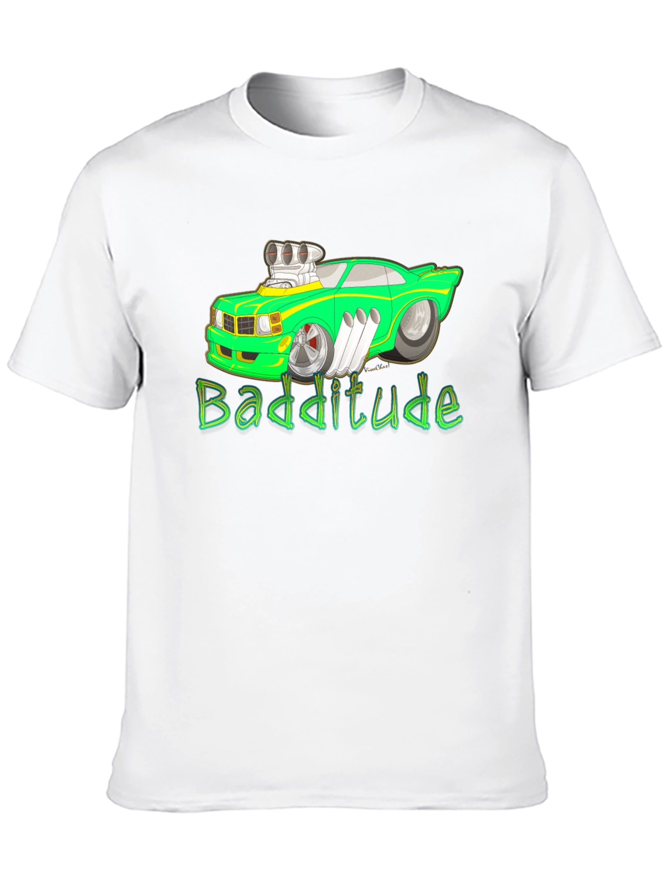 Badditude Cartoon Car Graphic T-Shirt