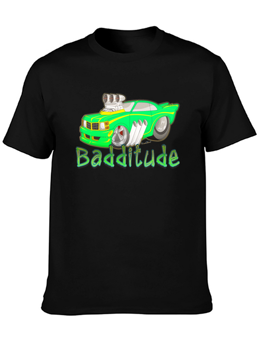 Badditude Cartoon Car Graphic T-Shirt