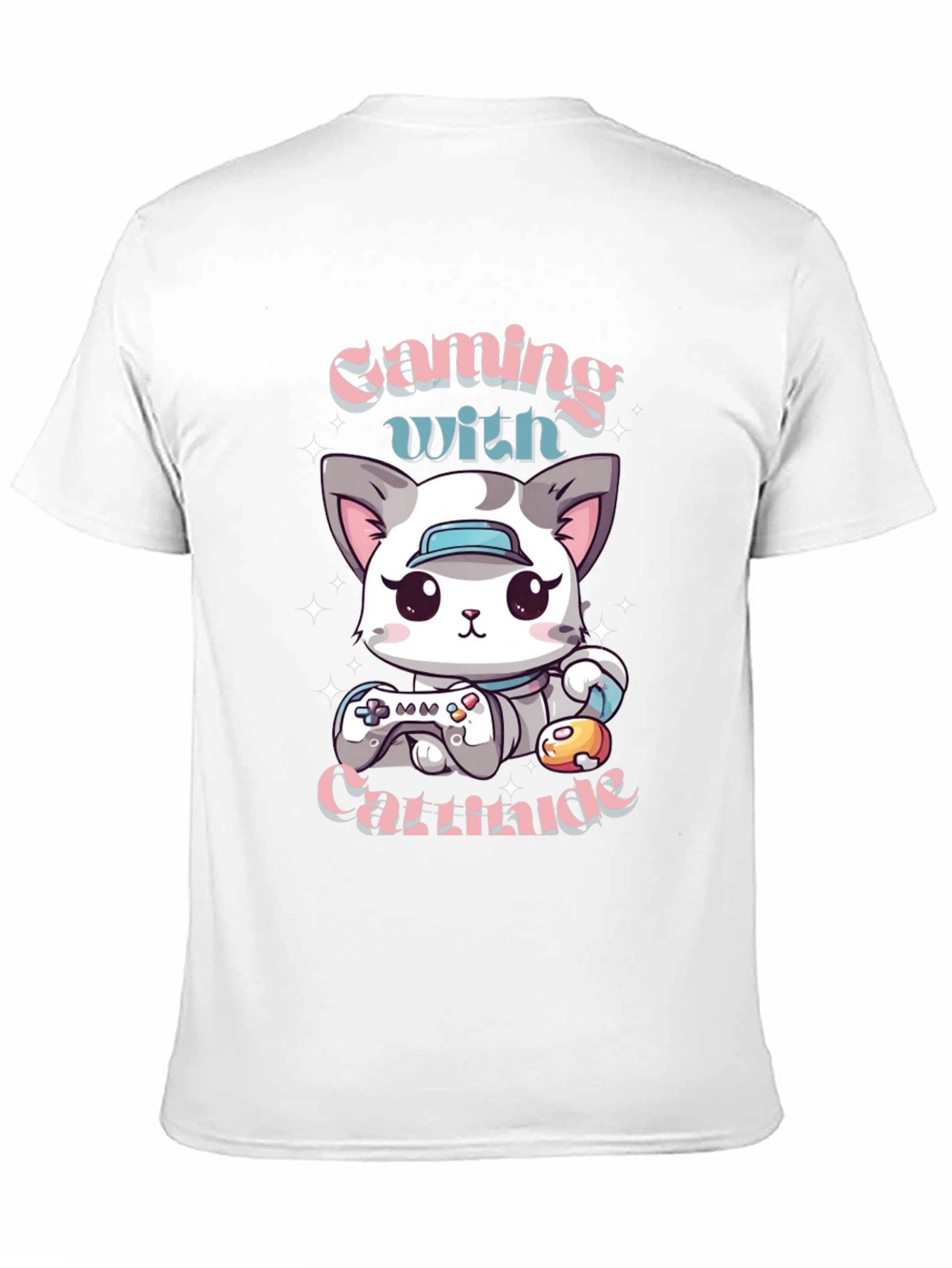 Gaming with Cattitude T-Shirt - Gamer Cat Tee