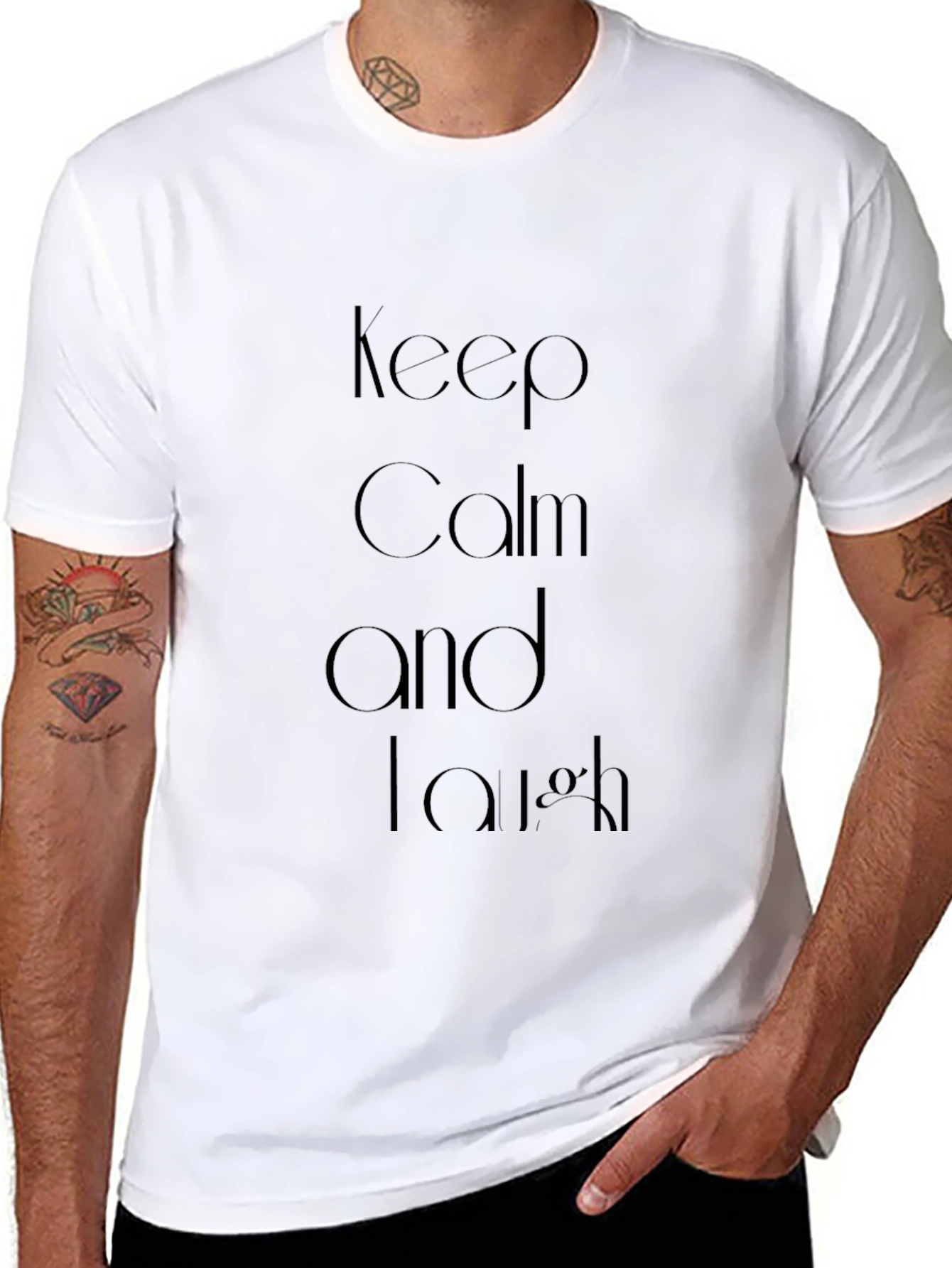 Keep Calm and Laugh Black T-Shirt