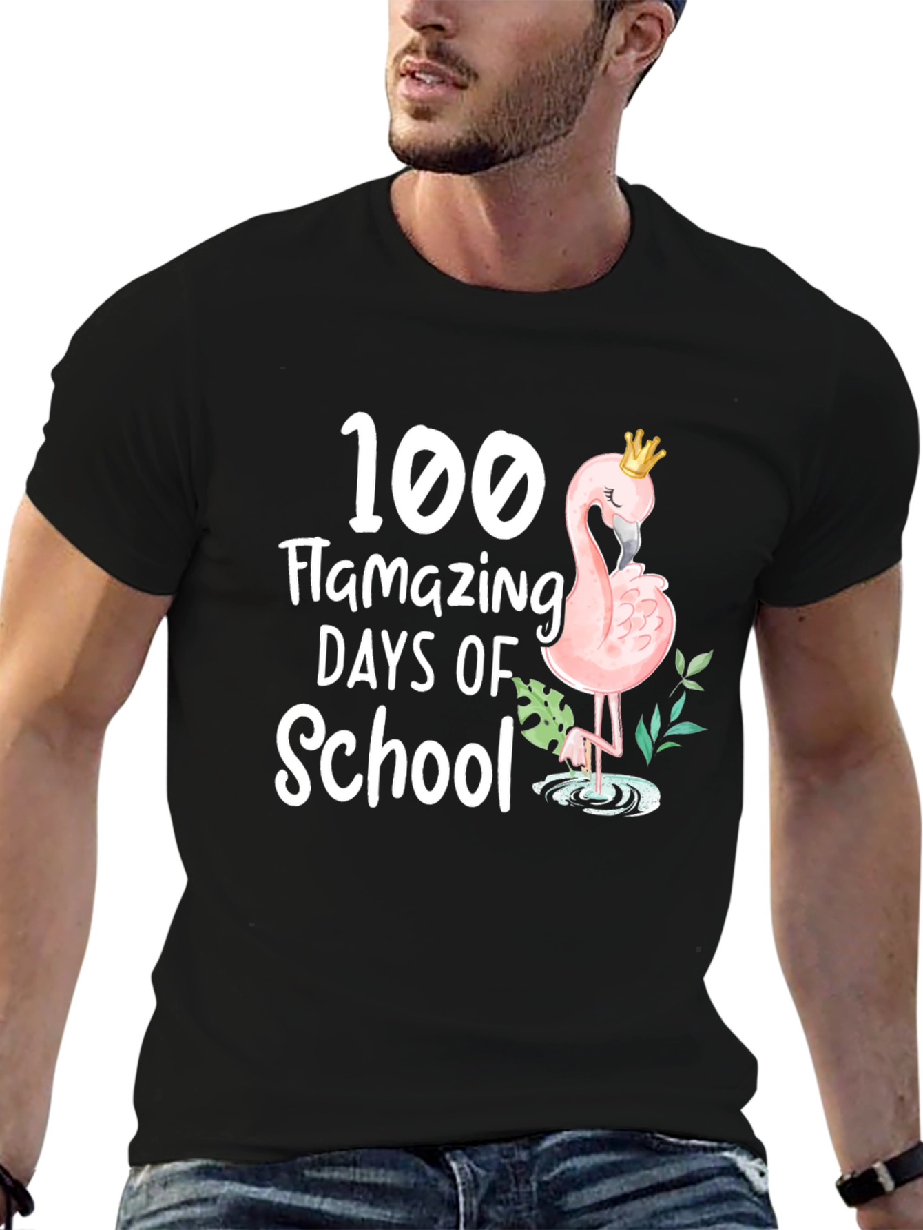 100 Days of School Flamingo T-Shirt