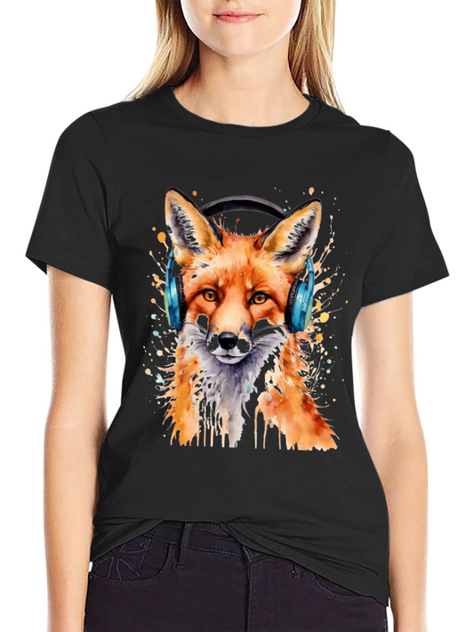 Fox Headphone Graphic T-Shirt