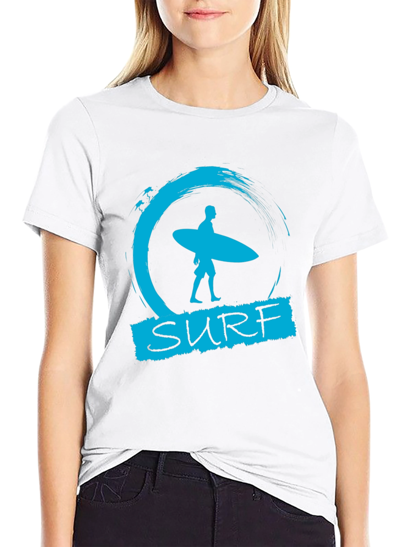 Surf Design Graphic Tee - Black
