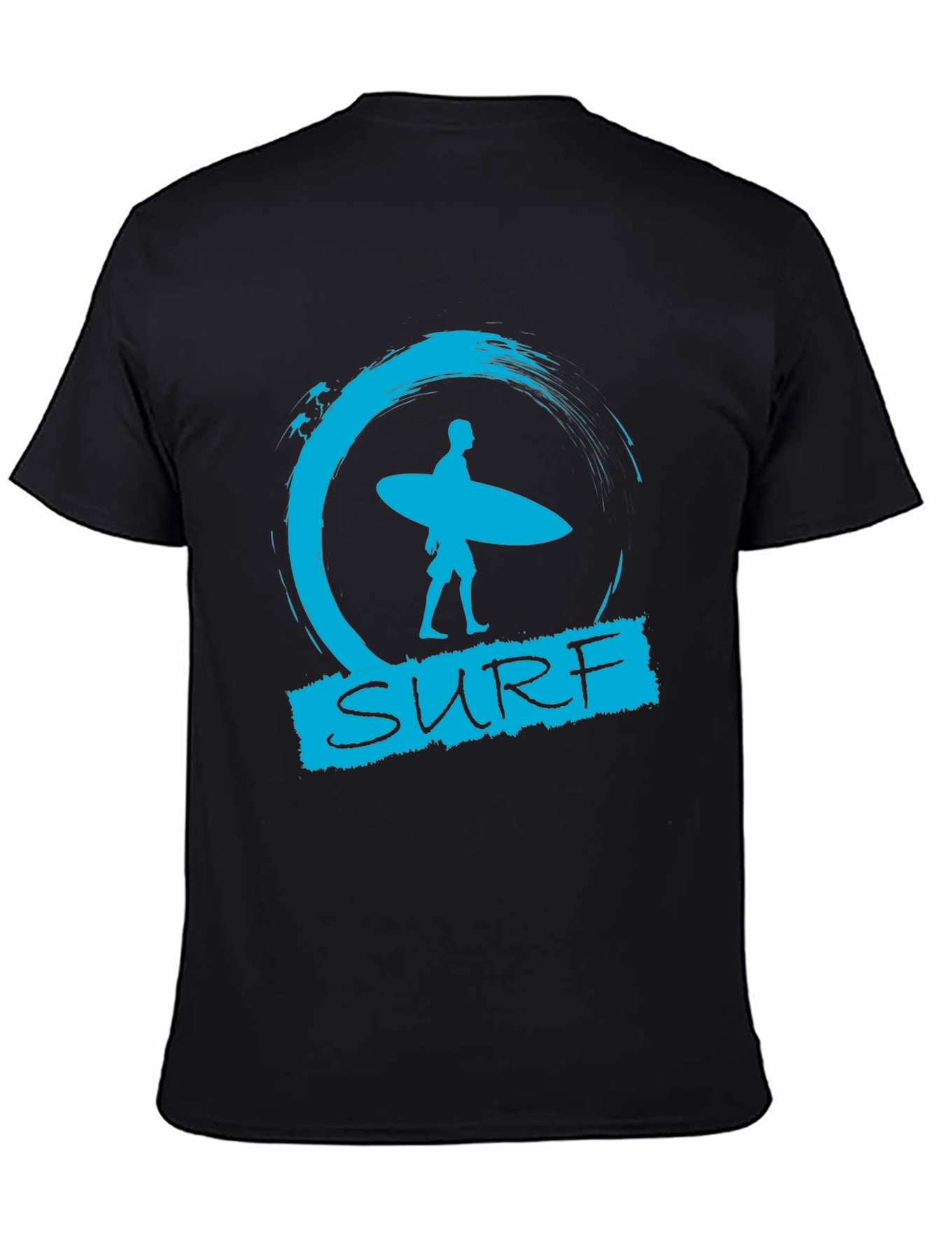 Surf Design Graphic Tee - Black
