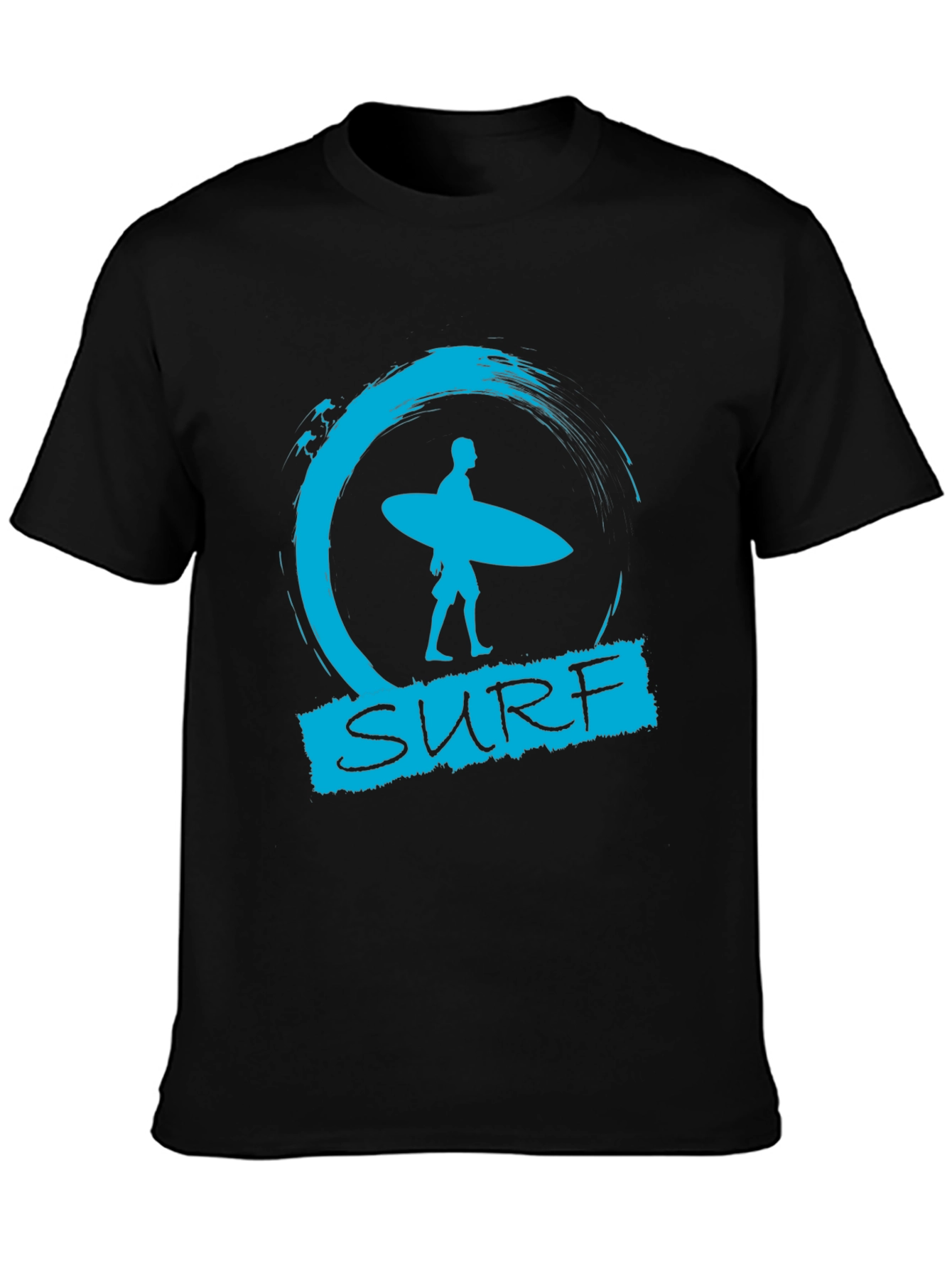 Surf Design Graphic Tee - Black