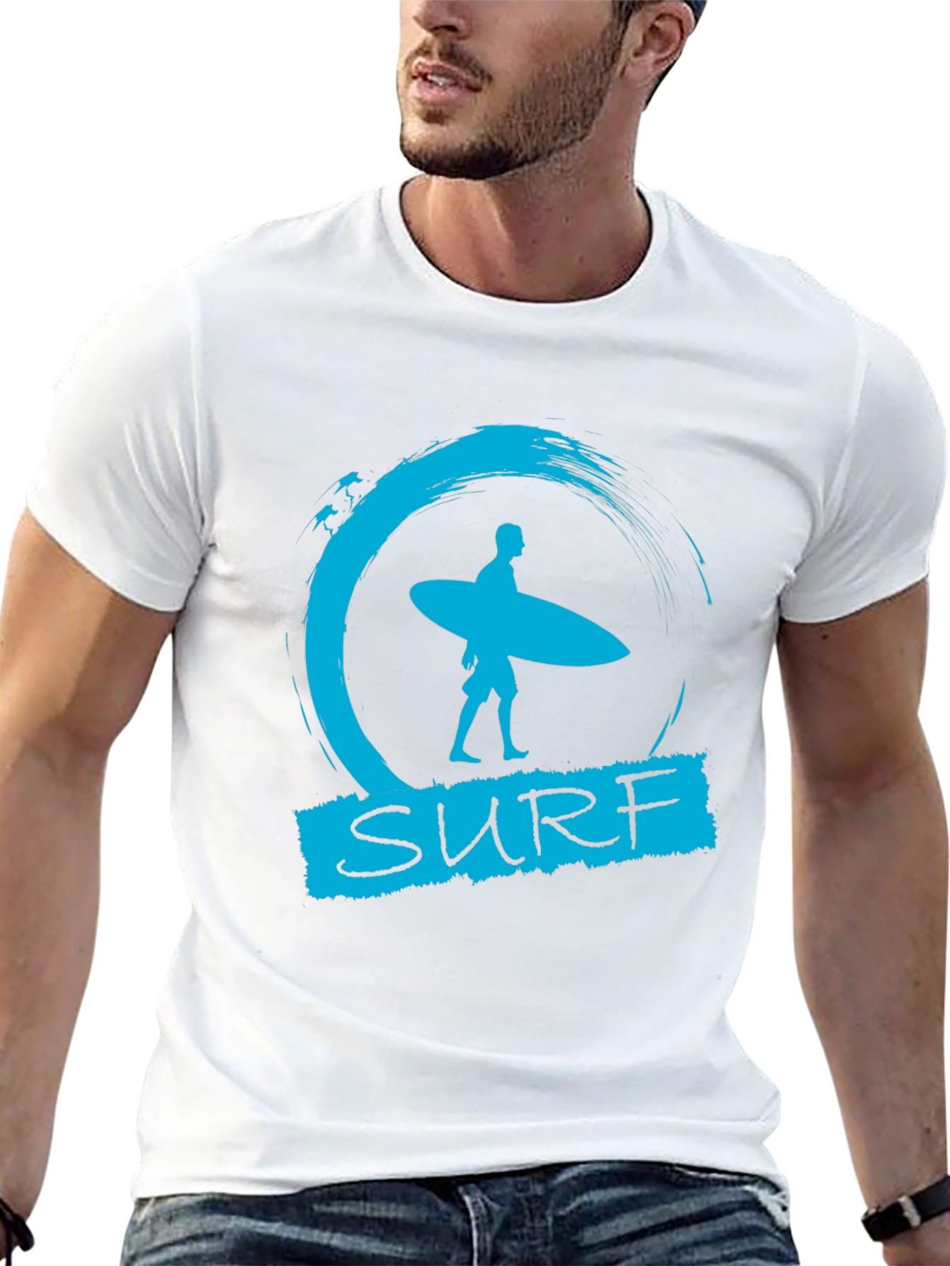 Surf Design Graphic Tee - Black