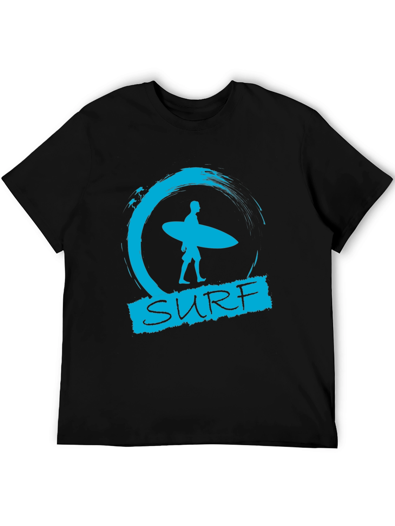 Surf Design Graphic Tee - Black