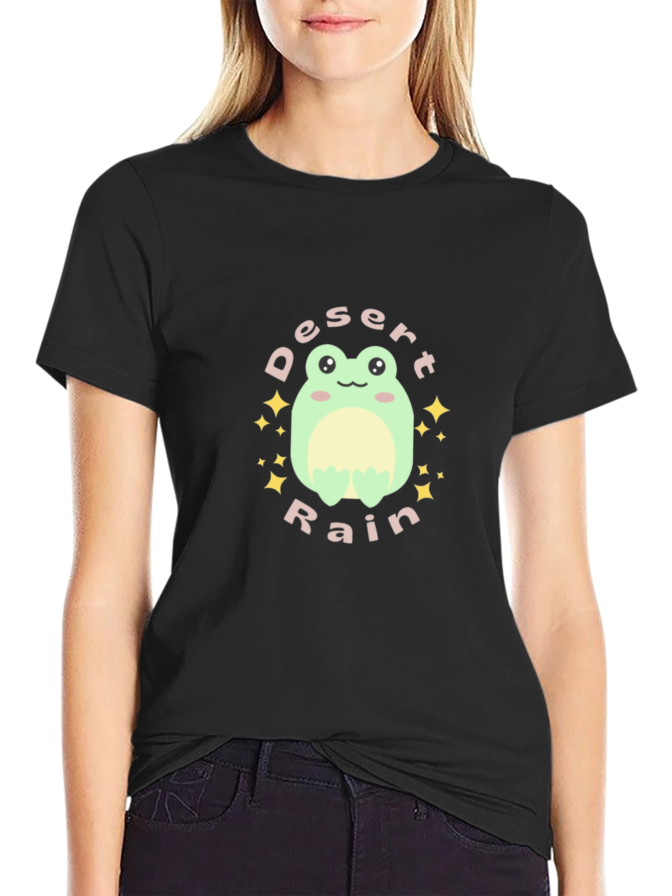 Desert Rain Frog Graphic Tee - Unisex Black T-Shirt