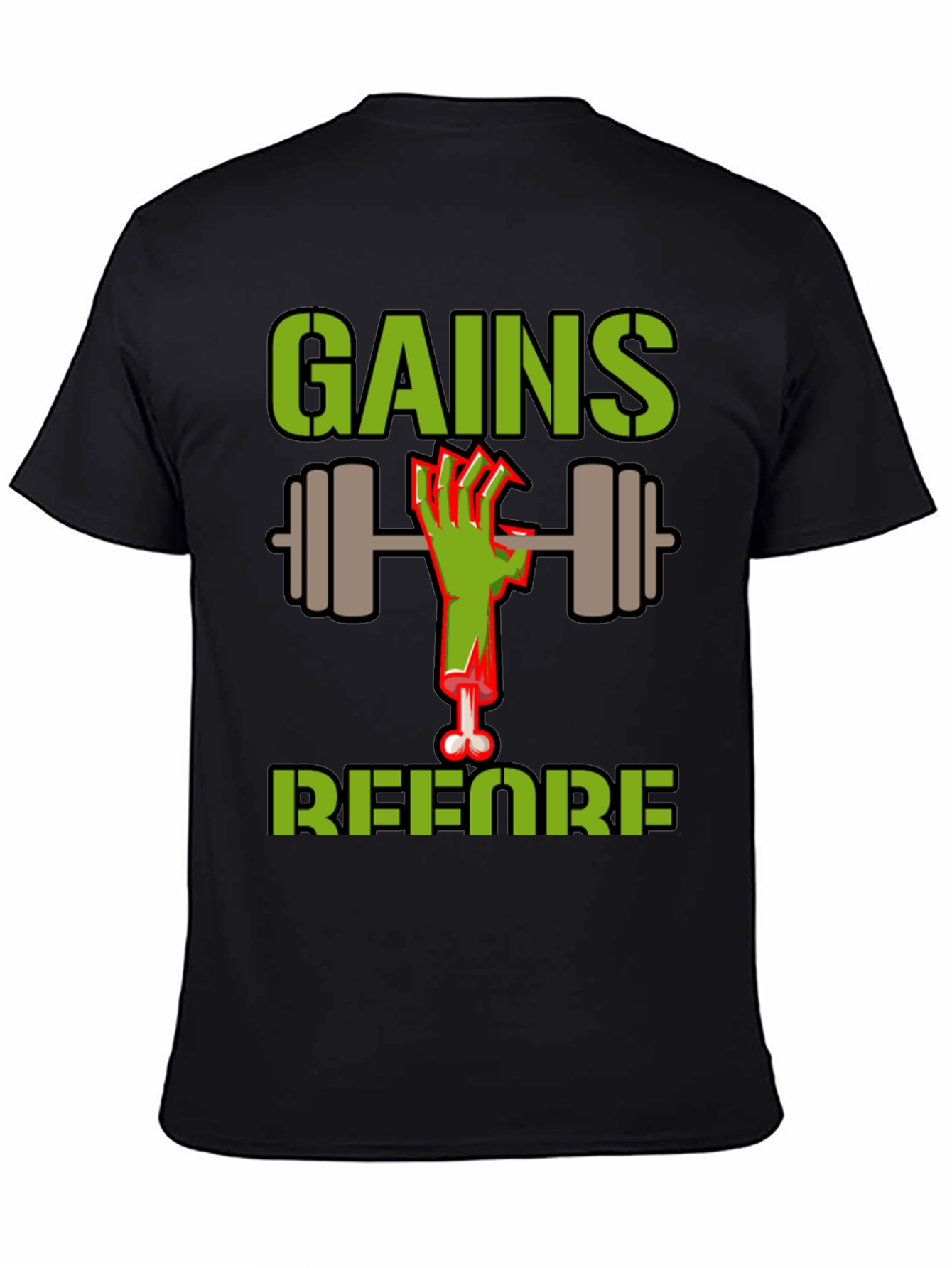 Gains Before Brains Zombie Workout T-Shirt