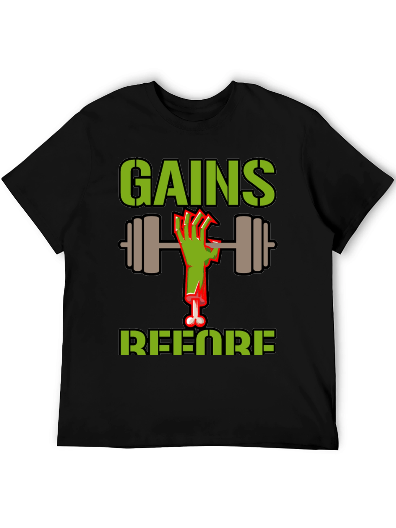 Gains Before Brains Zombie Workout T-Shirt