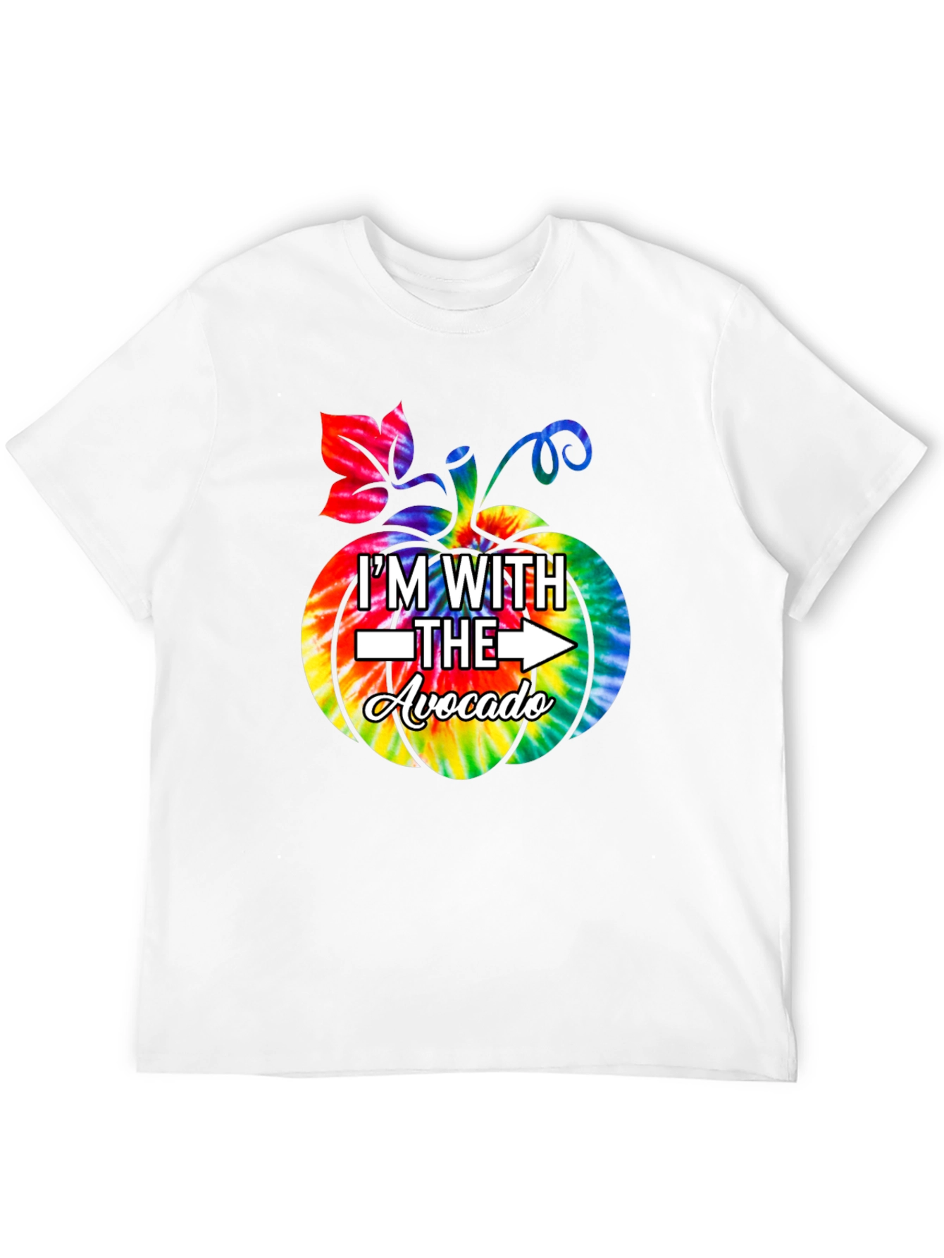 Im With the Avocado Pumpkin Tie-Dye T-Shirt