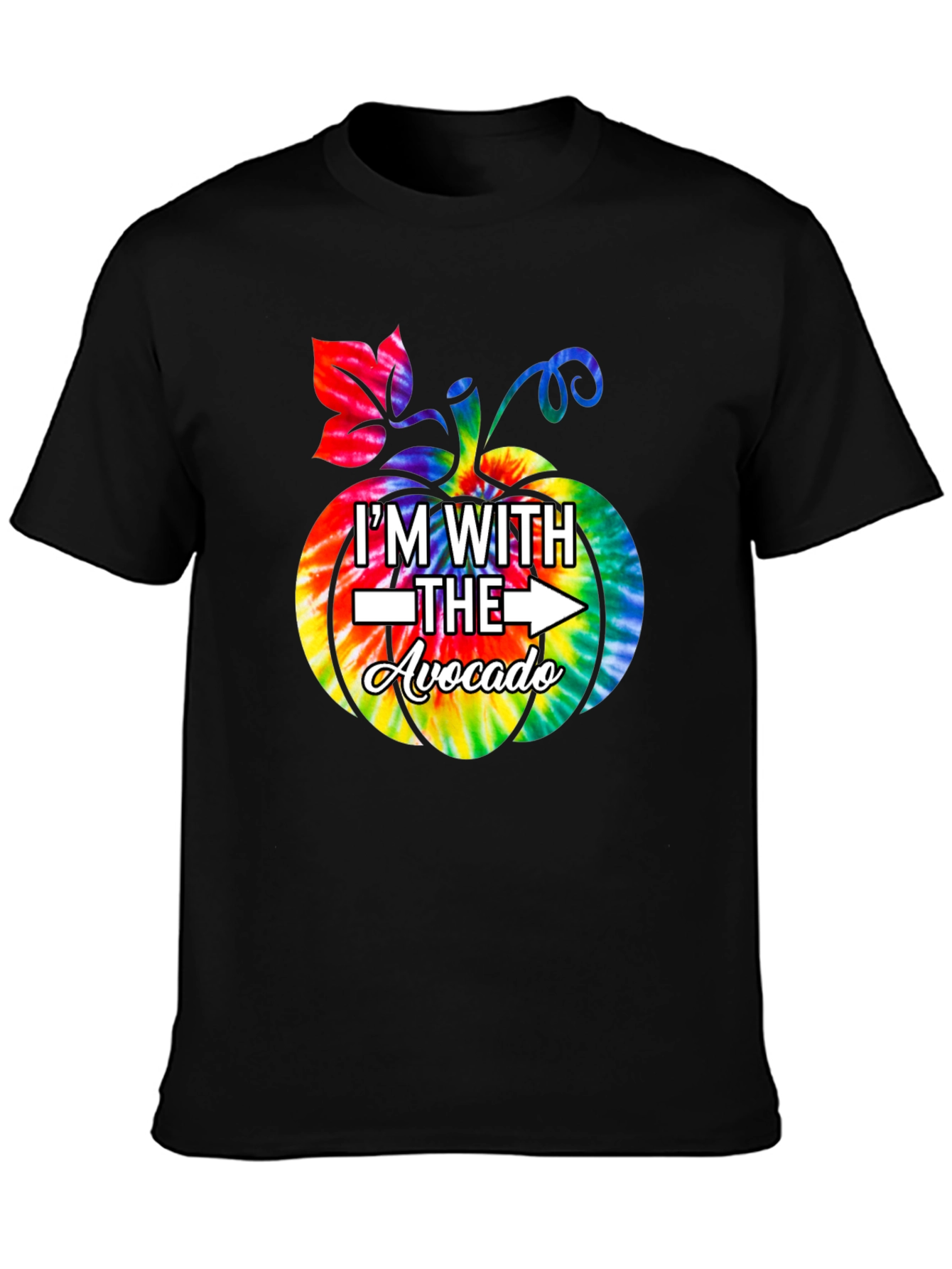Im With the Avocado Pumpkin Tie-Dye T-Shirt