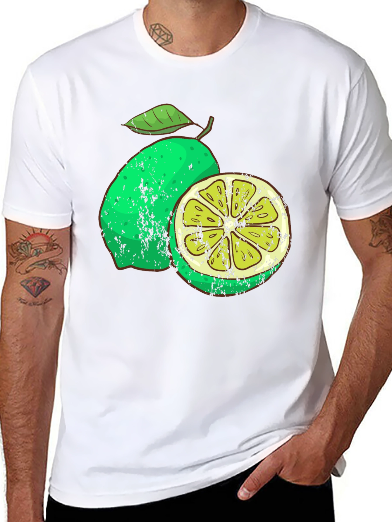 Lime Graphic Print Mens T-Shirt