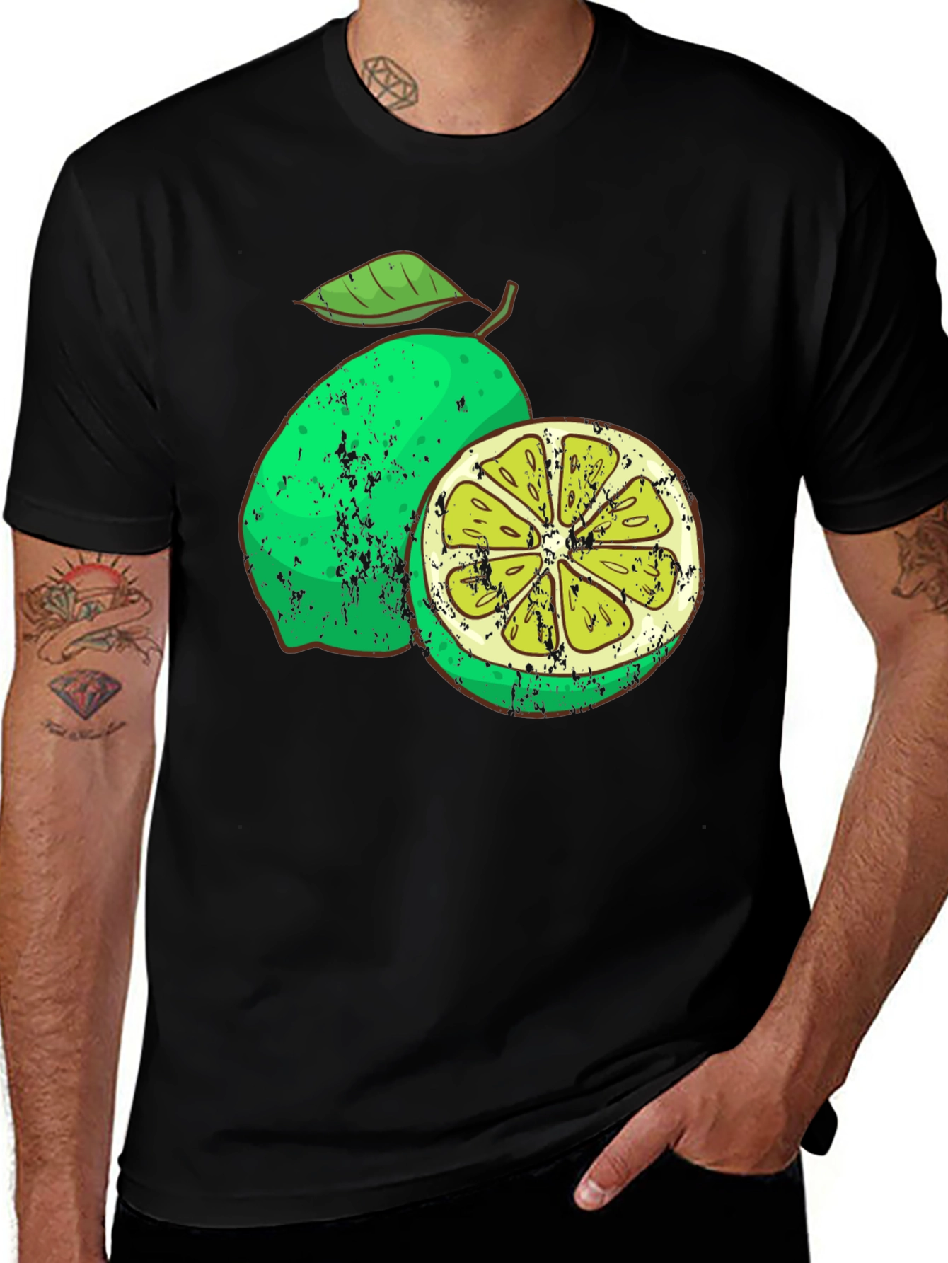 Lime Graphic Print Mens T-Shirt