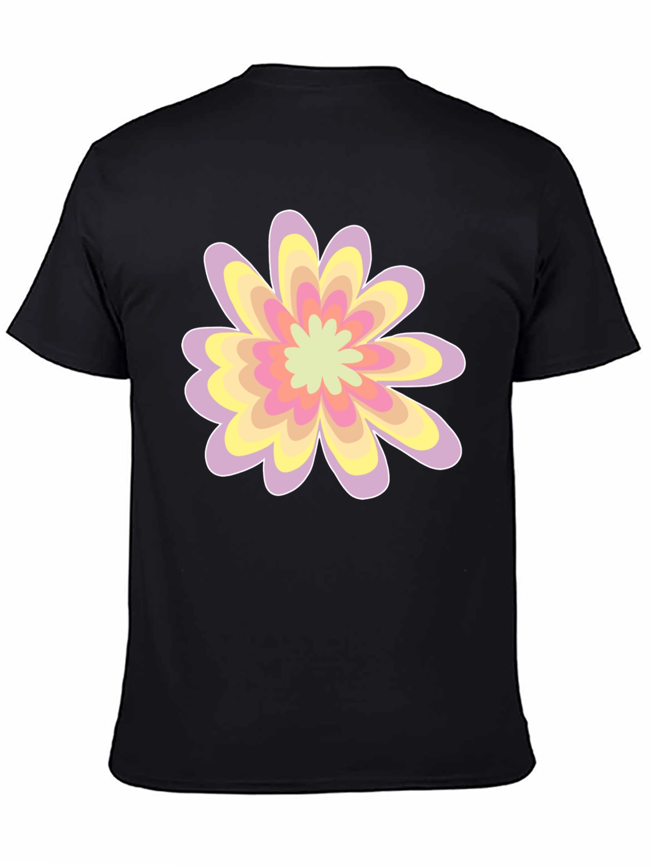 Floral Graphic Tee - Black Cotton Blend