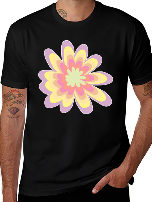 Floral Graphic Tee - Black Cotton Blend